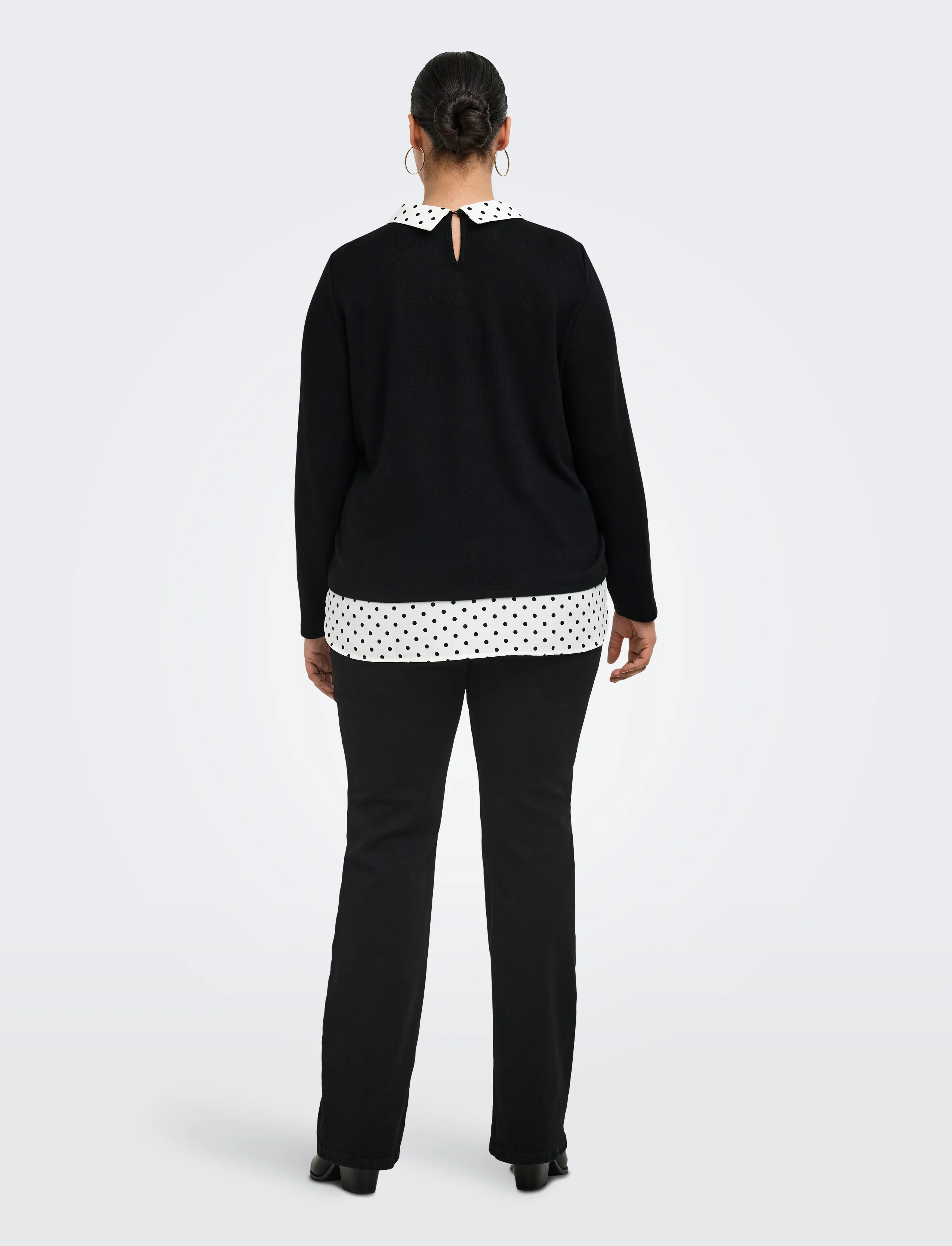 ONLY Carmakoma - CARALBA LS MIX TOP JRS - langärmelige blusen - black - 3