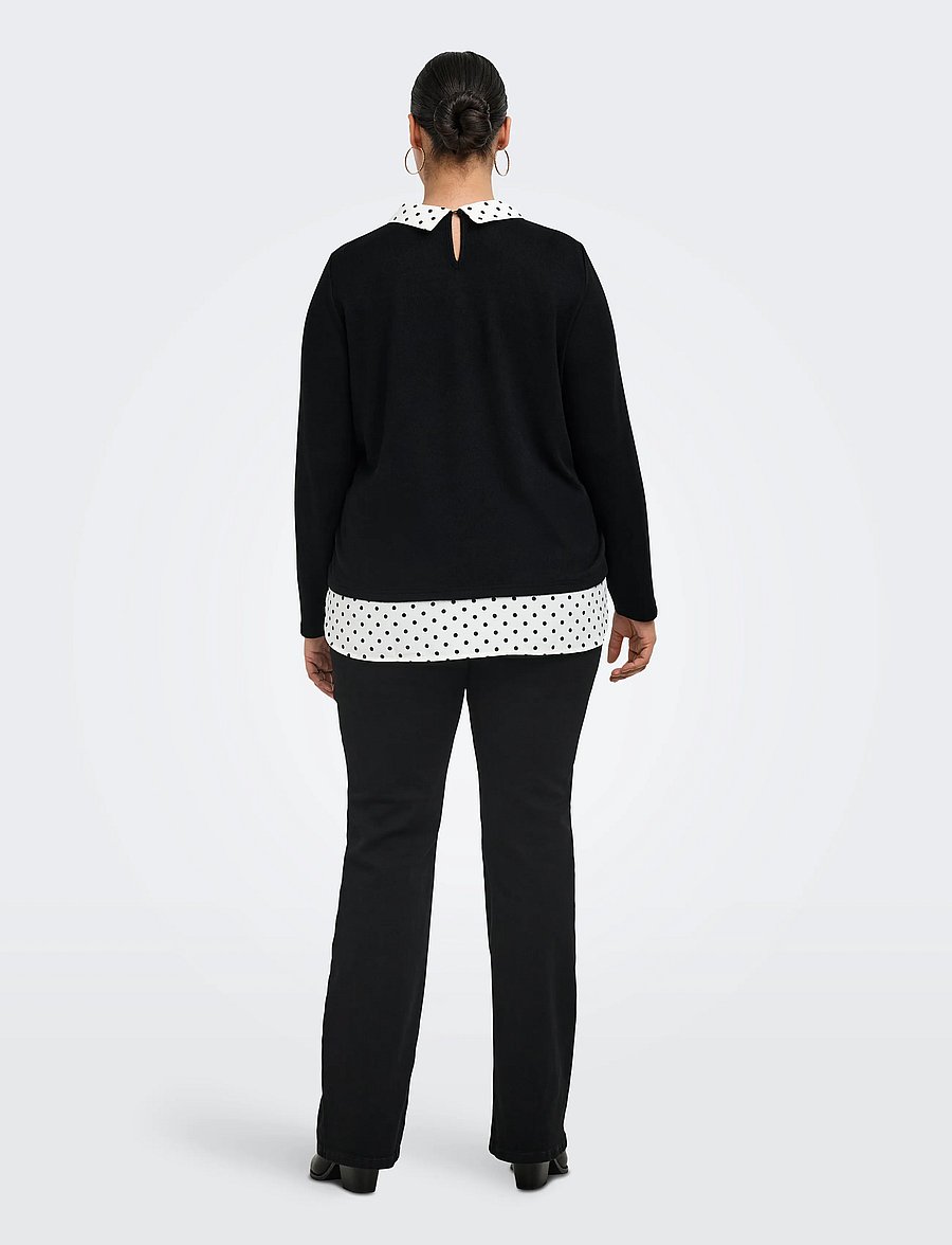 ONLY Carmakoma - CARALBA LS MIX TOP JRS - langärmelige blusen - black - 3