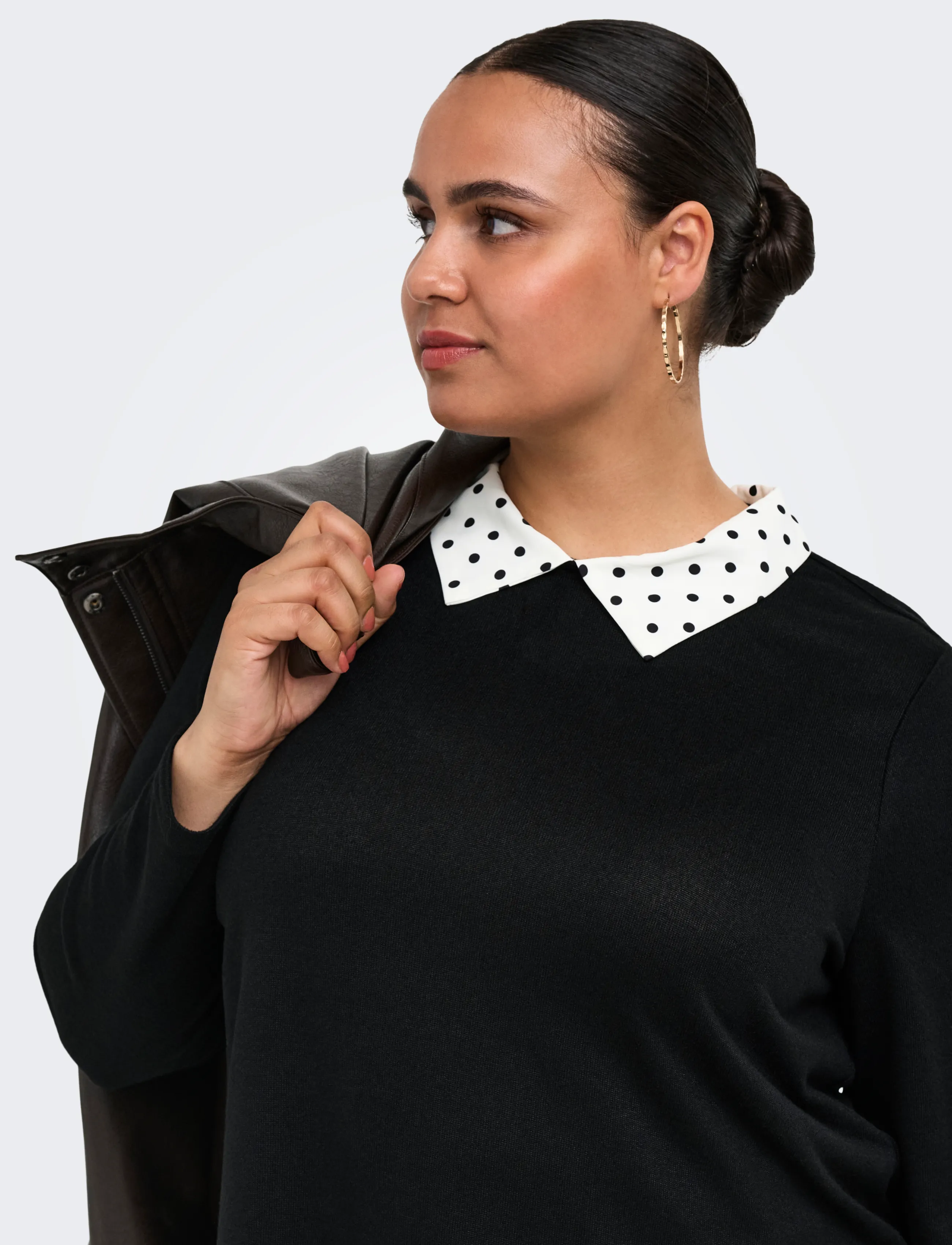 ONLY Carmakoma - CARALBA LS MIX TOP JRS - langärmelige blusen - black - 5