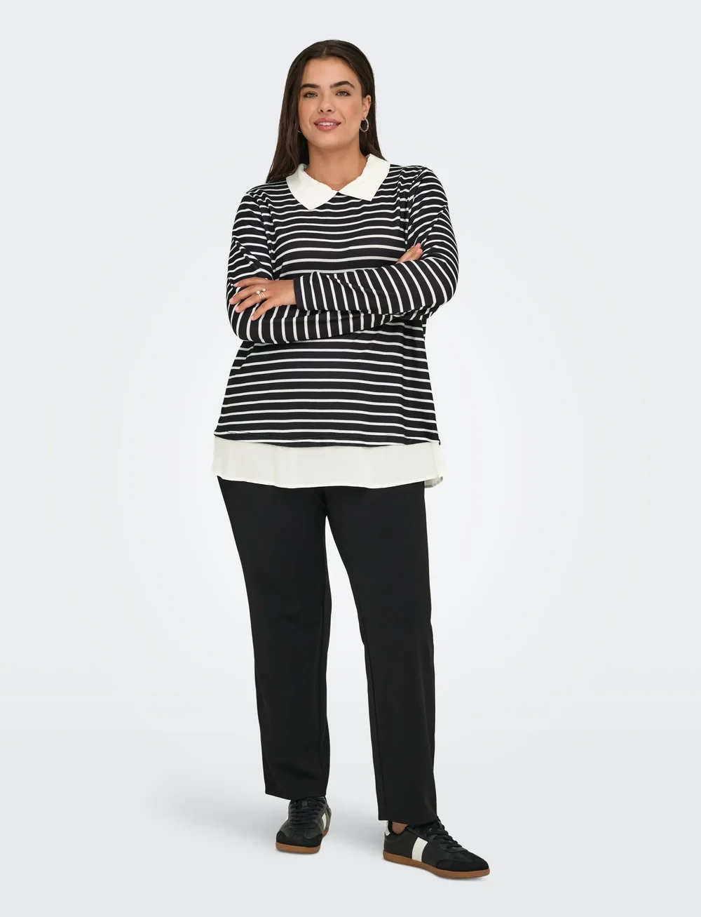 ONLY Carmakoma - CARALBA LS MIX TOP JRS - langermede bluser - black - 0