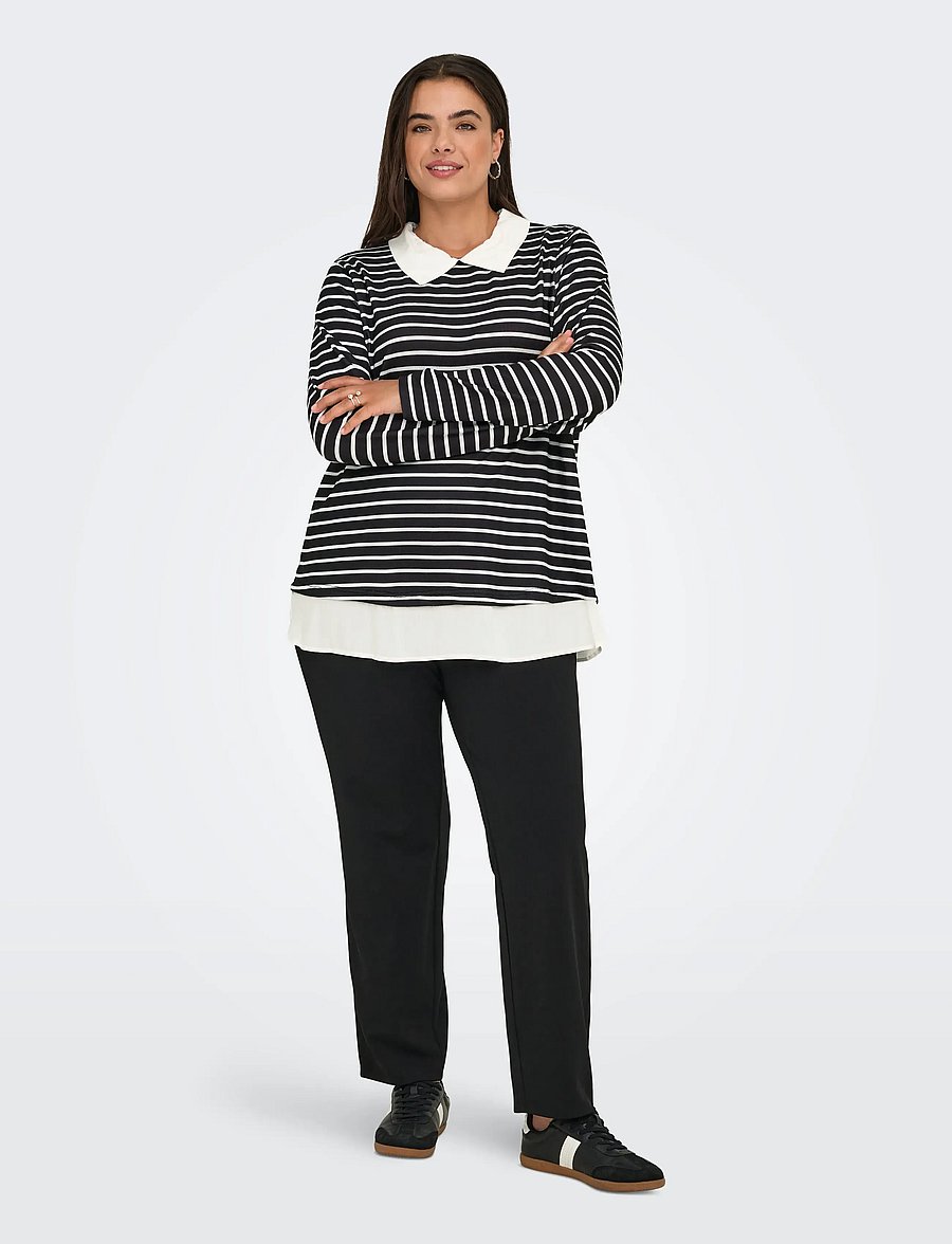 ONLY Carmakoma - CARALBA LS MIX TOP JRS - black - 0