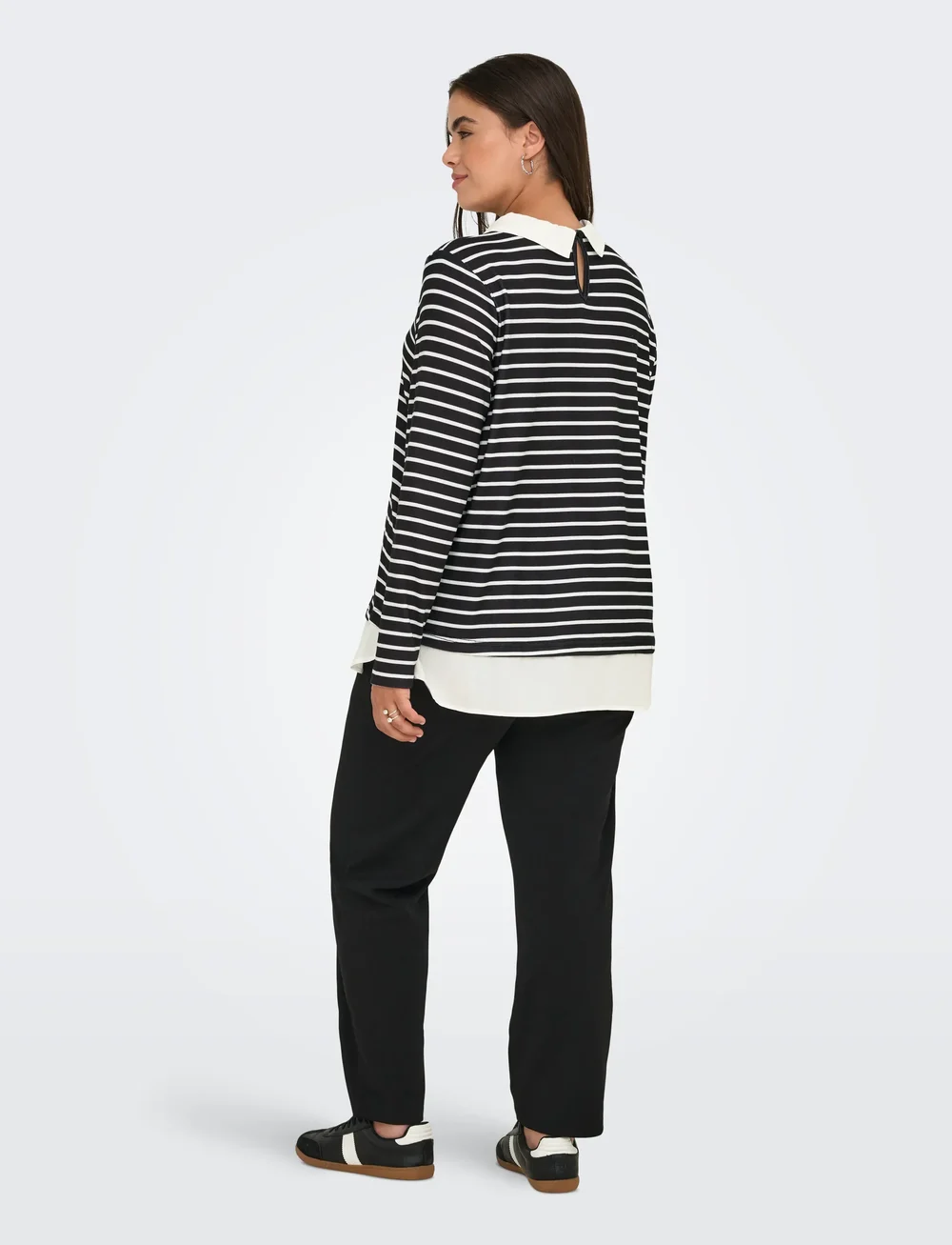 ONLY Carmakoma - CARALBA LS MIX TOP JRS - langermede bluser - black - 3