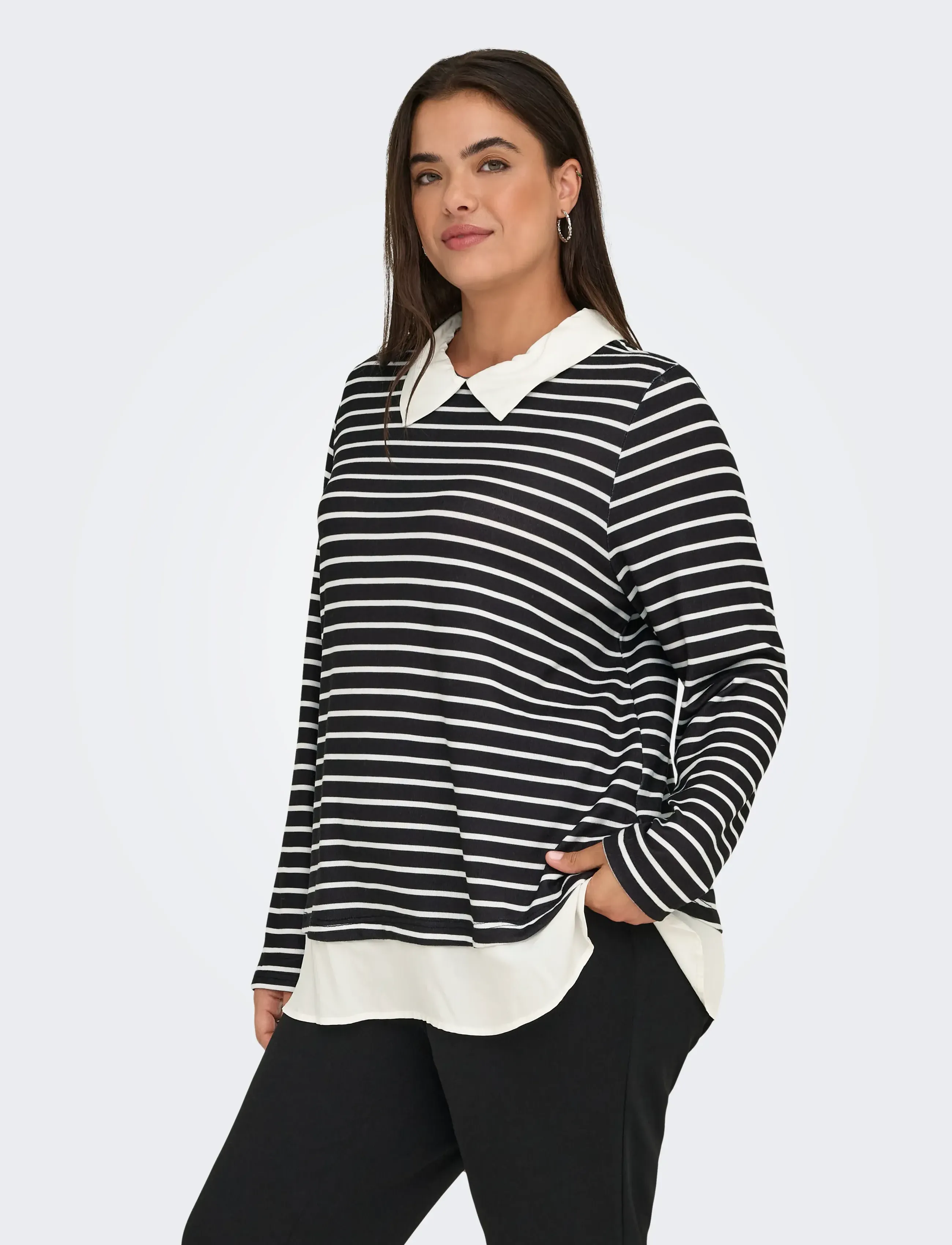 ONLY Carmakoma - CARALBA LS MIX TOP JRS - black - 4