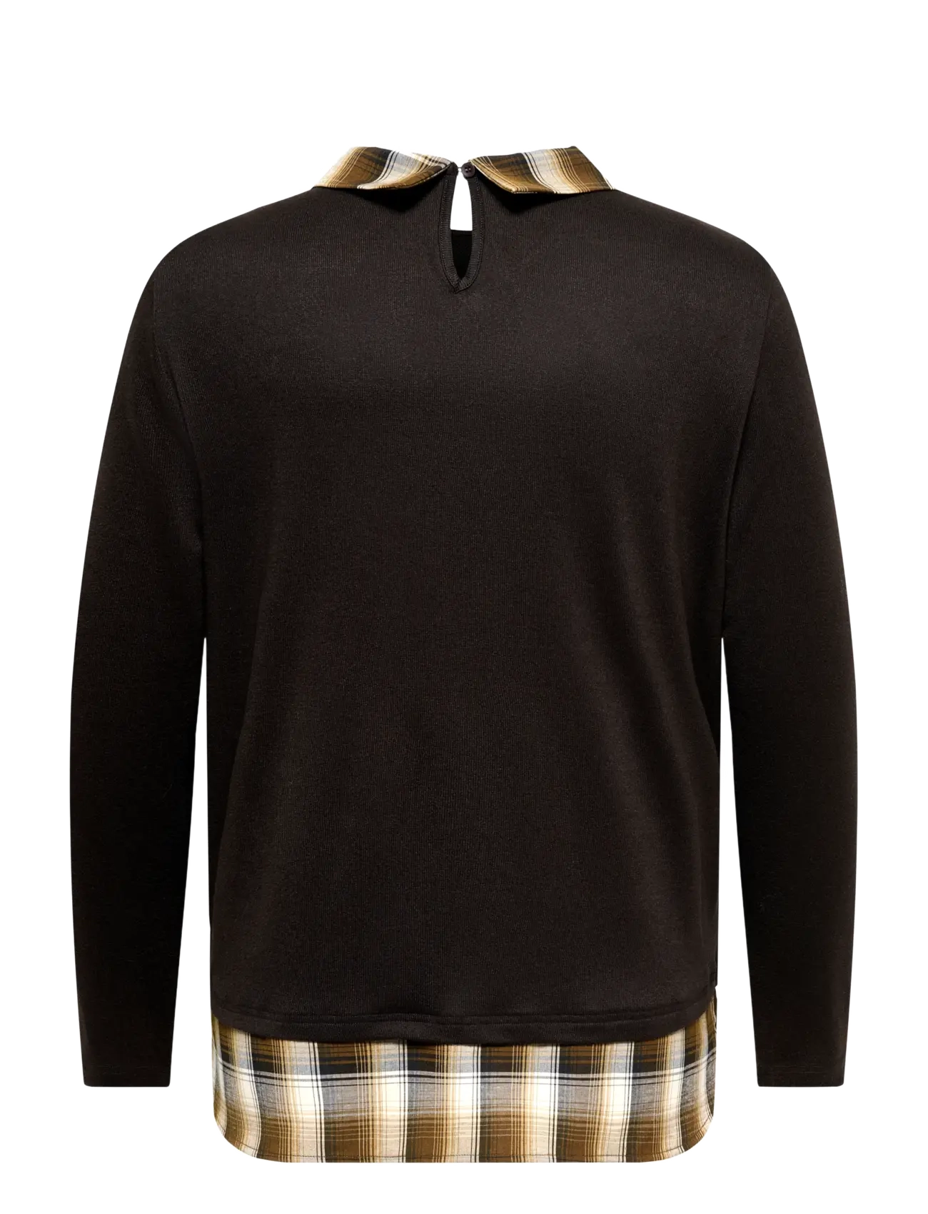 ONLY Carmakoma - CARALBA LS MIX TOP JRS - coffee bean - 2