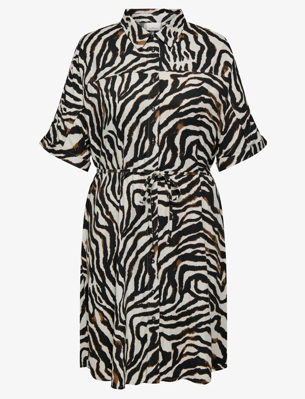 ONLY Carmakoma - CARBERTE LIFE 2/4 BLK SHIRT DRESS AOP - skjortekjoler - pumice stone - 1