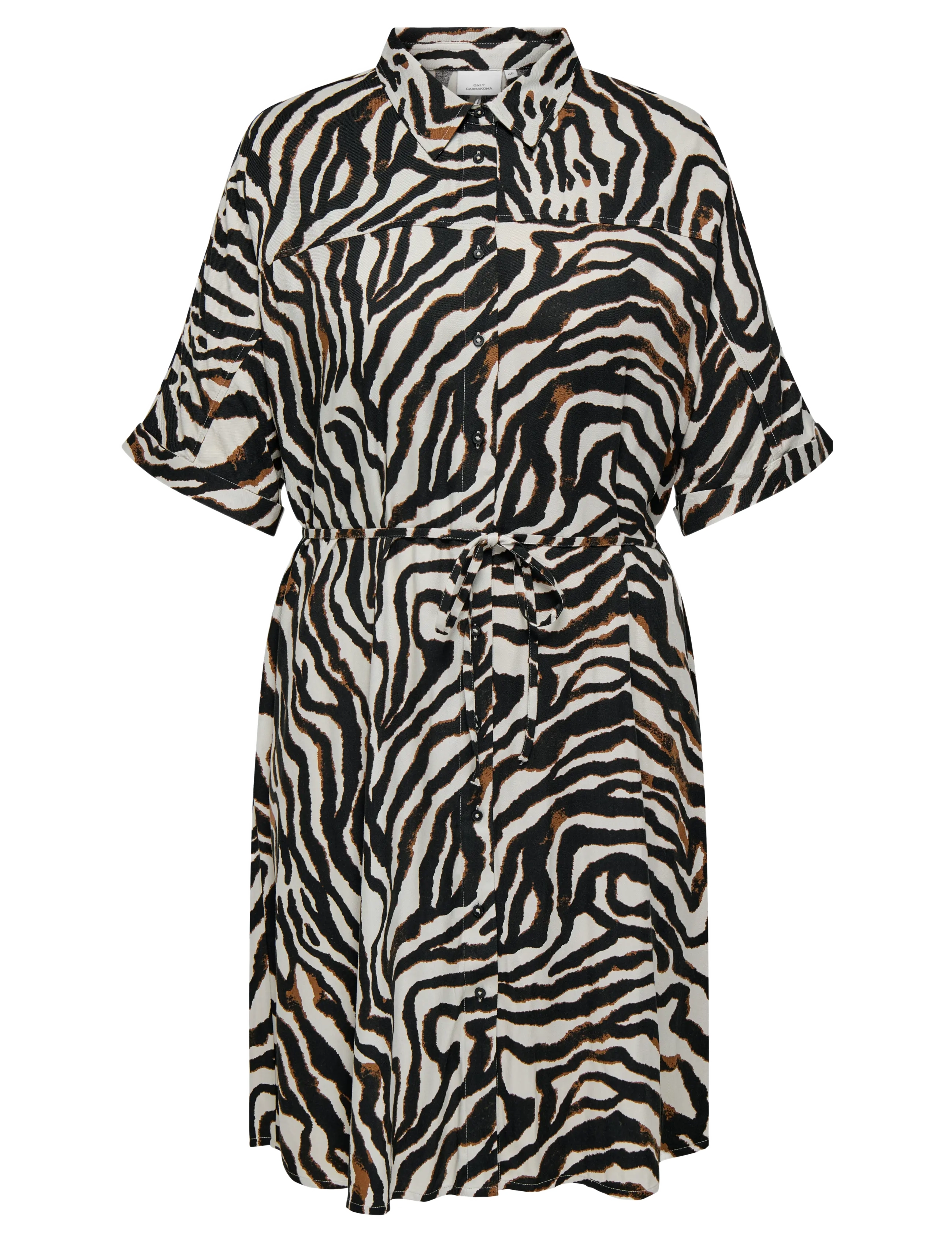 ONLY Carmakoma CARBERTE LIFE 2/4 BLK SHIRT DRESS AOP - Klänningar - PUMICE STONE / multi