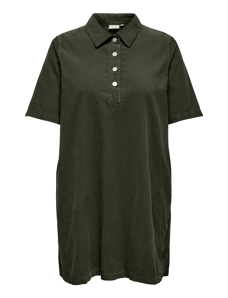 ONLY Carmakoma - CARGRY-NESSA S/S CORD DRESS PNT - forest night - 1