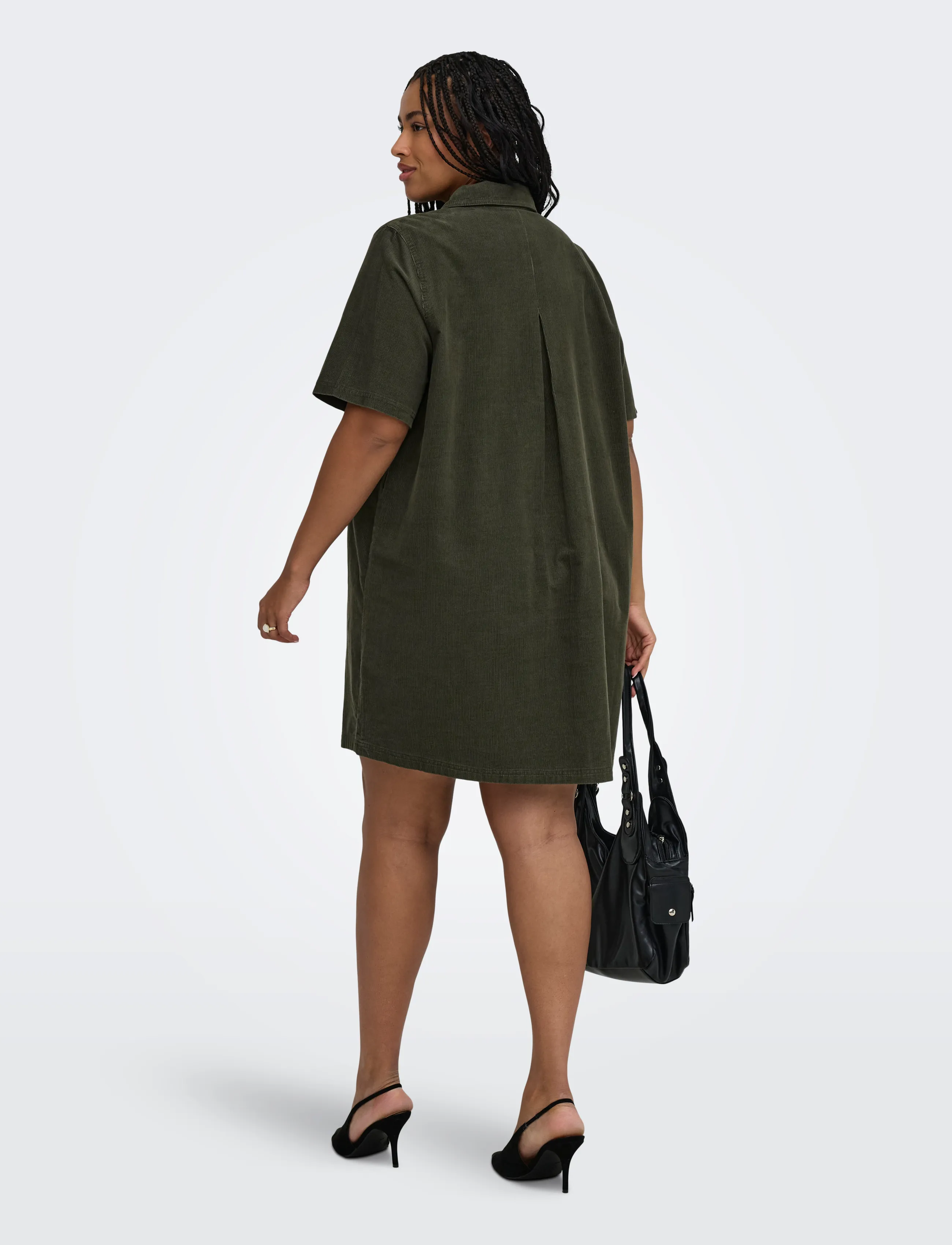 ONLY Carmakoma - CARGRY-NESSA S/S CORD DRESS PNT - forest night - 3