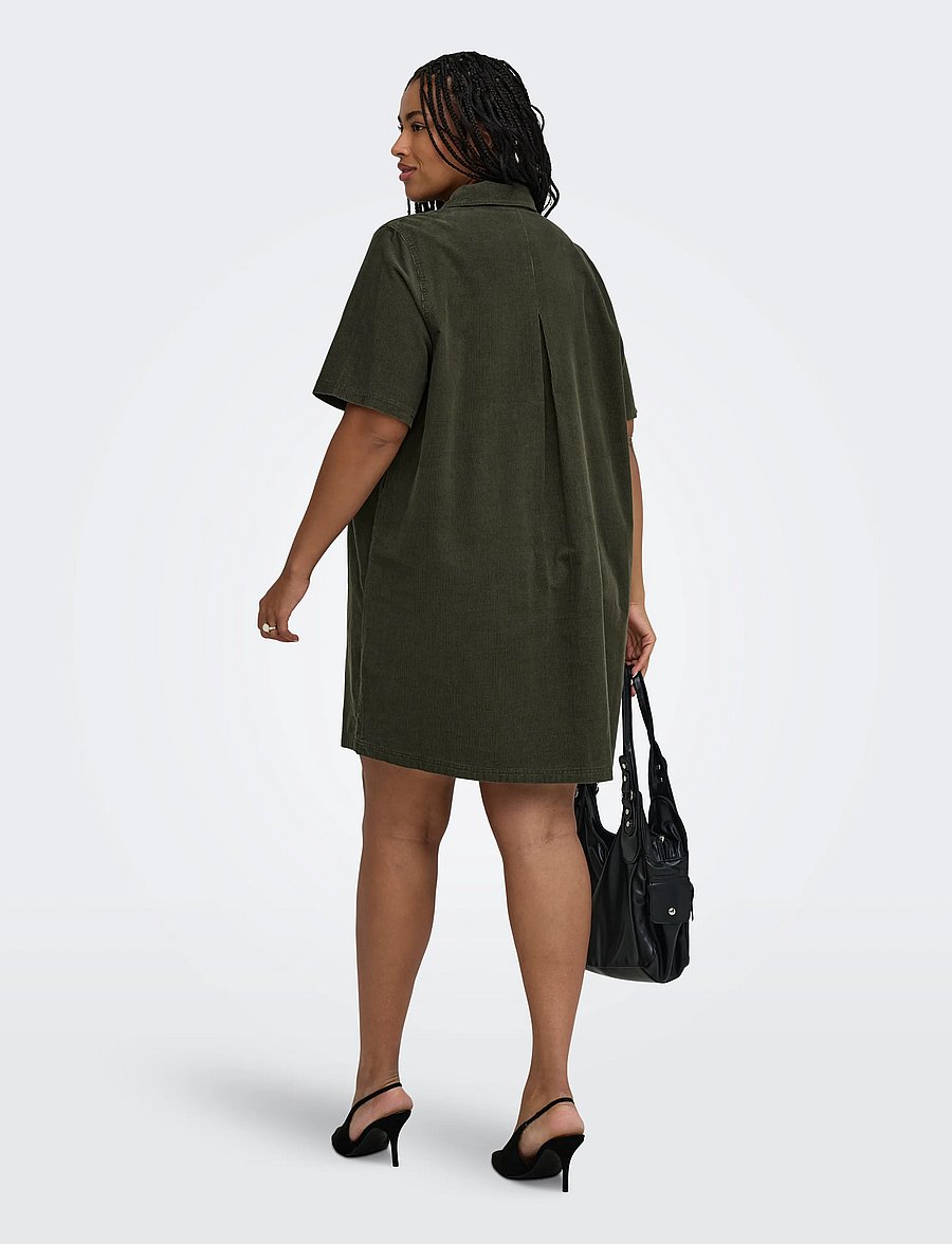 ONLY Carmakoma - CARGRY-NESSA S/S CORD DRESS PNT - forest night - 3