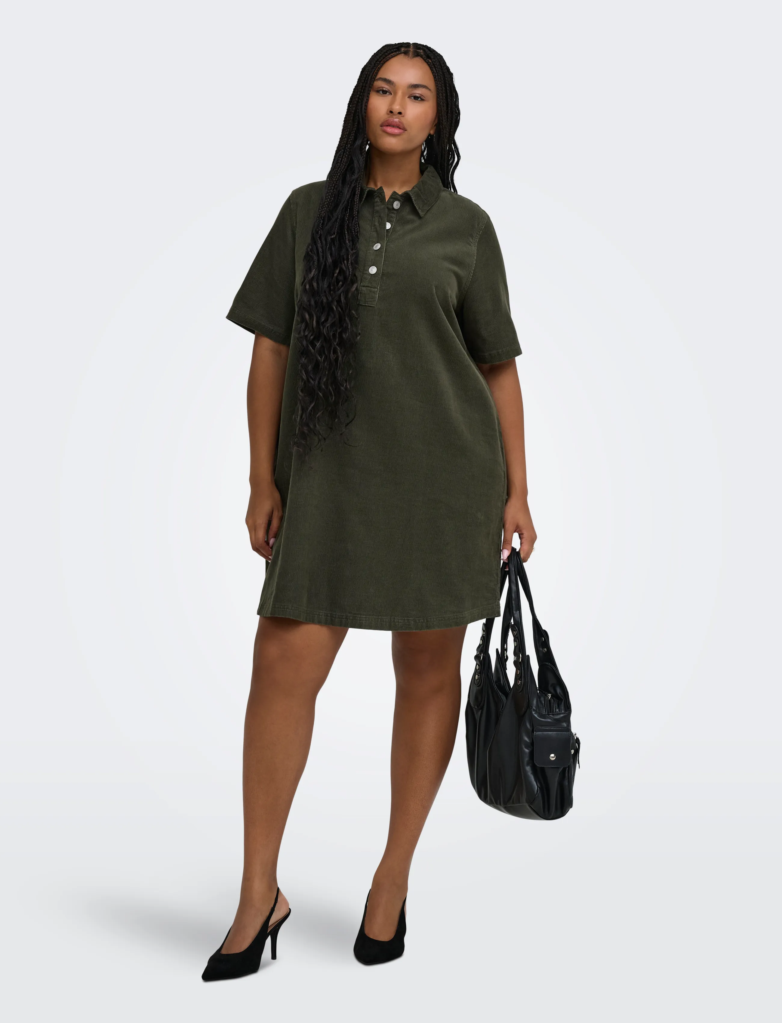 ONLY Carmakoma - CARGRY-NESSA S/S CORD DRESS PNT - forest night - 4