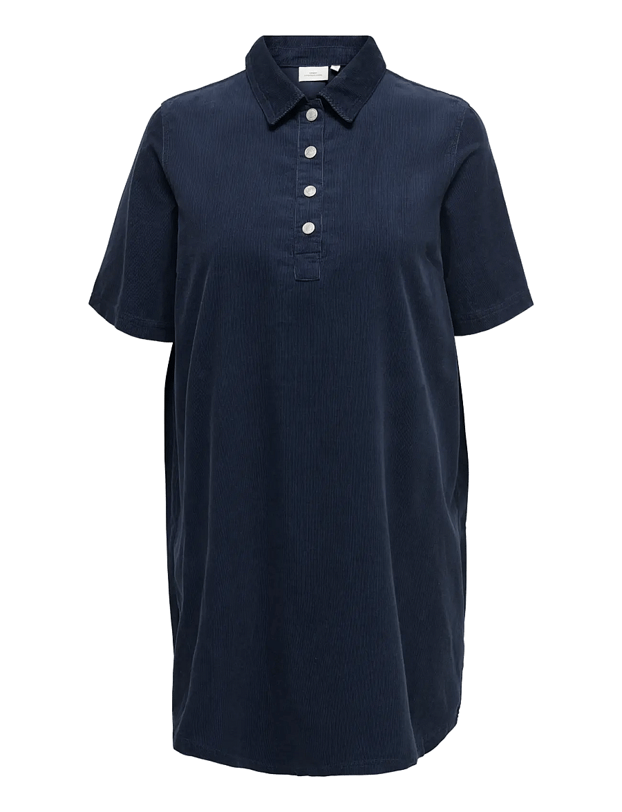 ONLY Carmakoma - CARGRY-NESSA S/S CORD DRESS PNT - skjortklänningar - navy blazer - 0