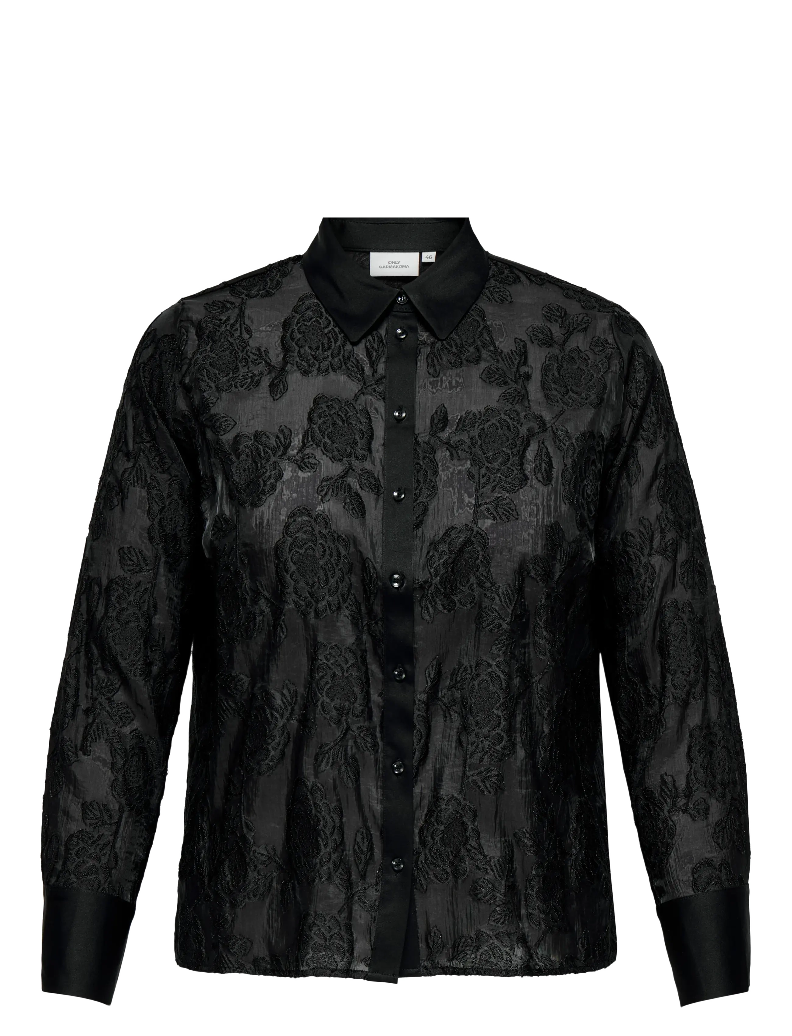 ONLY Carmakoma CARLAVA LIFE LS SHIRT WVN - Transitional Layering - BLACK / black