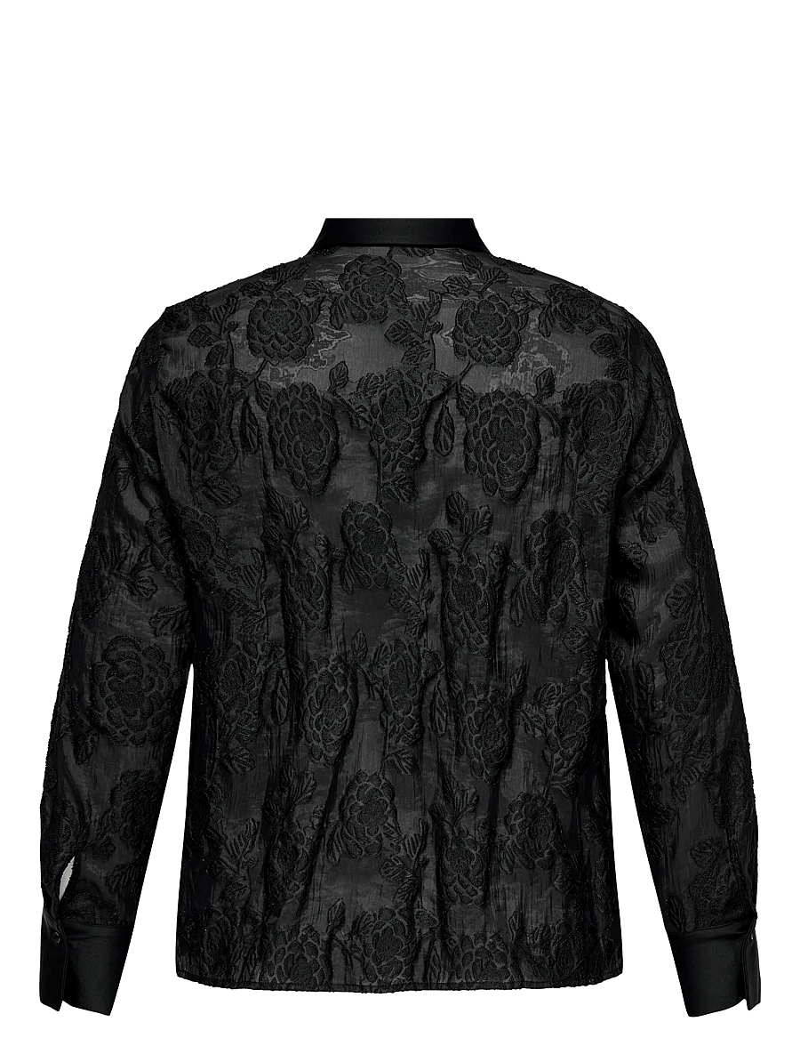 ONLY Carmakoma - CARLAVA LIFE LS SHIRT WVN - langärmlige hemden - black - 1