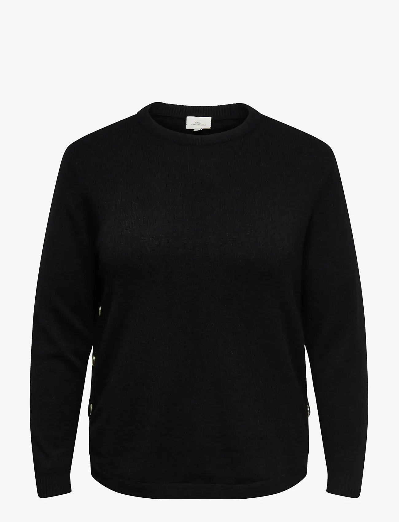 ONLY Carmakoma - CARMARGARETHA LS BUTTON PULLOVER KNT - jumpers - black - 1
