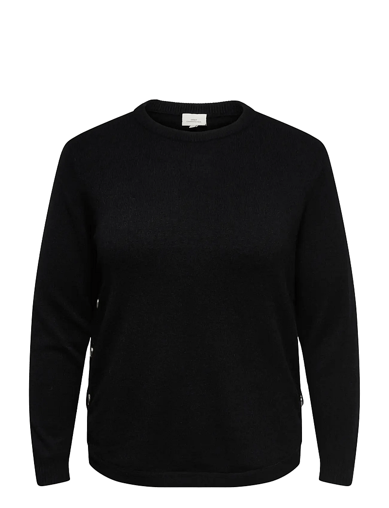 ONLY Carmakoma - CARMARGARETHA LS BUTTON PULLOVER KNT - pullover - black - 1