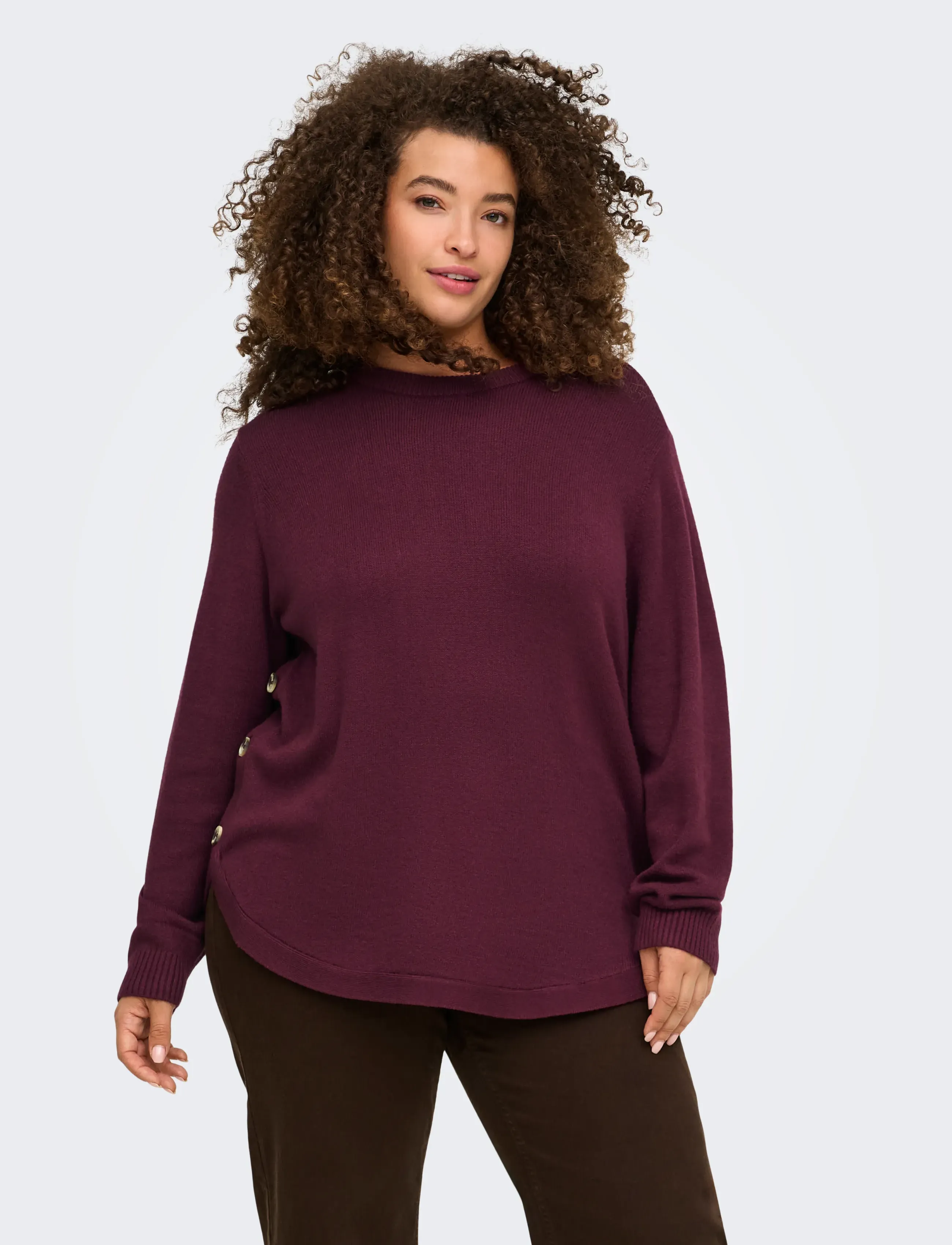 ONLY Carmakoma - CARMARGARETHA LS BUTTON PULLOVER KNT - höstkläder - fig - 0