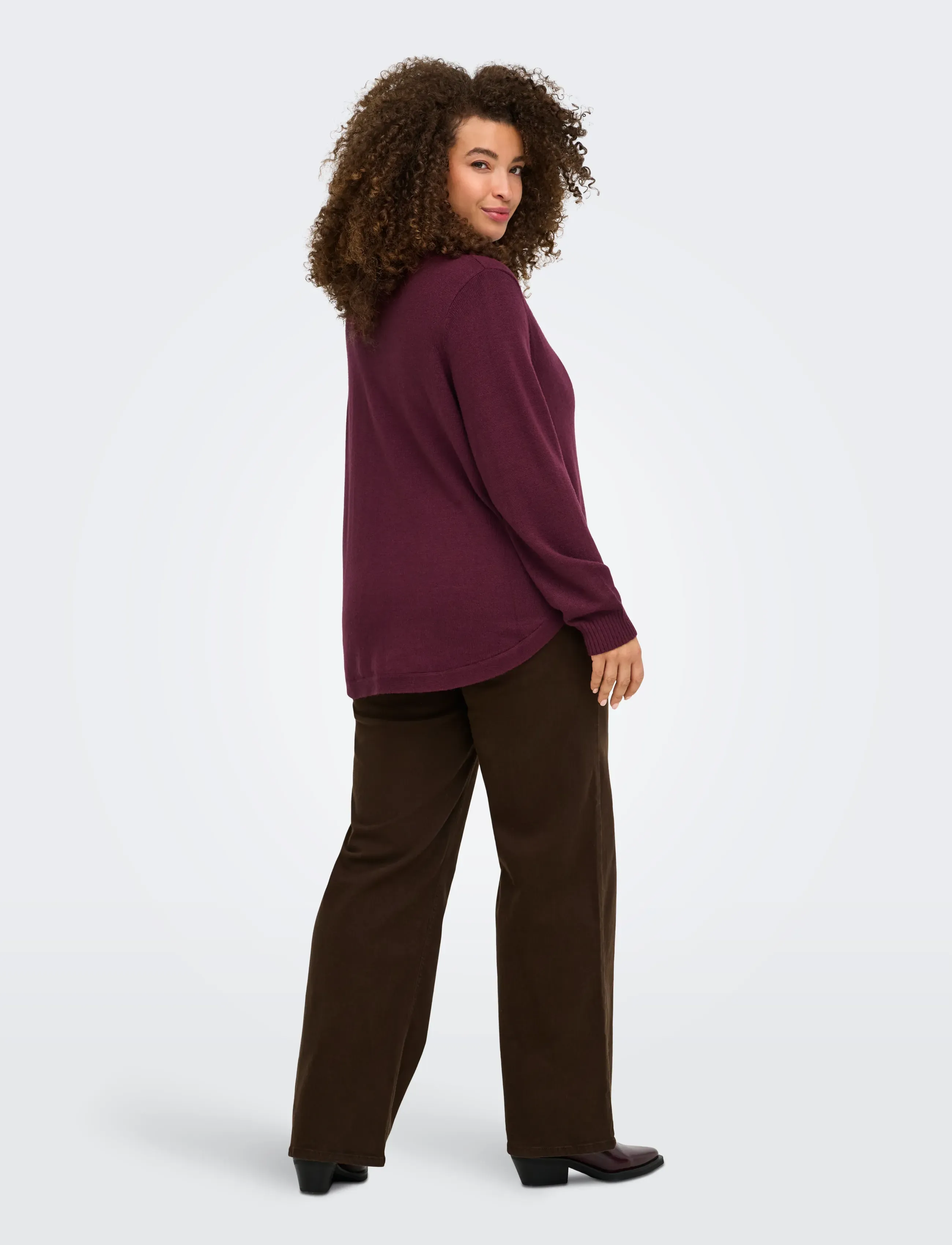 ONLY Carmakoma - CARMARGARETHA LS BUTTON PULLOVER KNT - höstkläder - fig - 3