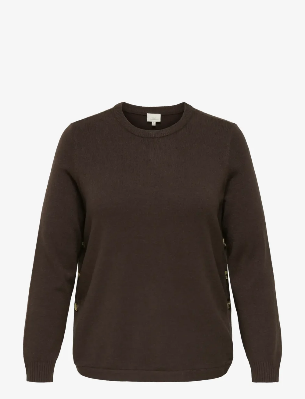 ONLY Carmakoma - CARMARGARETHA LS BUTTON PULLOVER KNT - striktrøjer - seal brown - 1