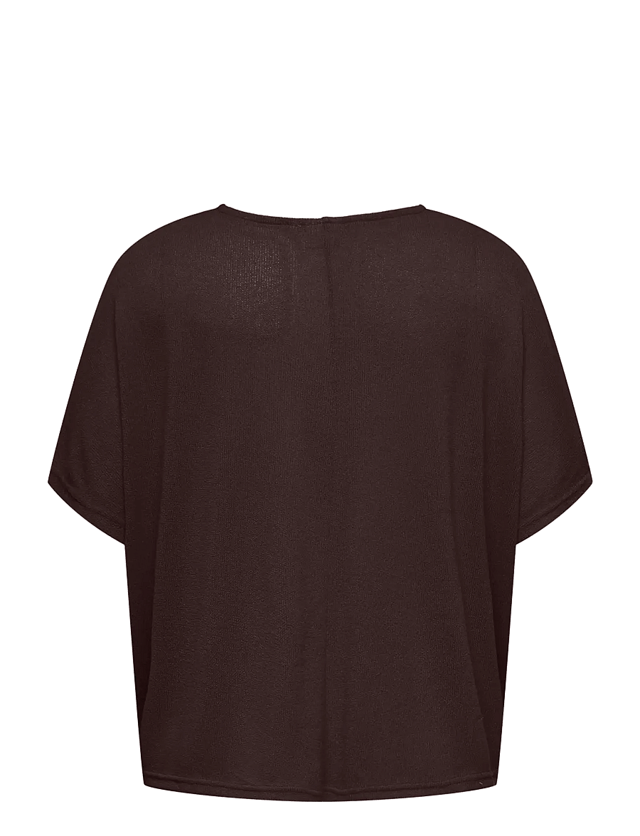 ONLY Carmakoma - CARTAMMI 3/4 V-NECK BATWING BLOUSE JRS - black coffee - 1