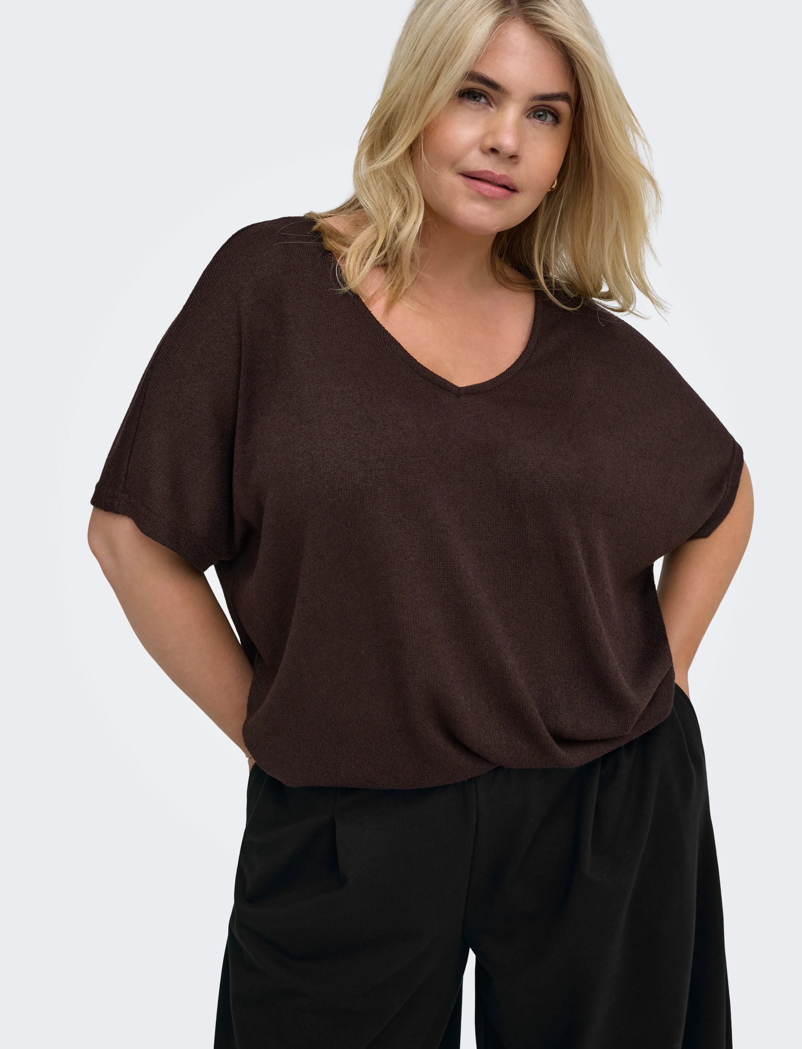 ONLY Carmakoma Cartammi 3/4 V-Neck Batwing Blouse Jrs blusar dam – bild 6