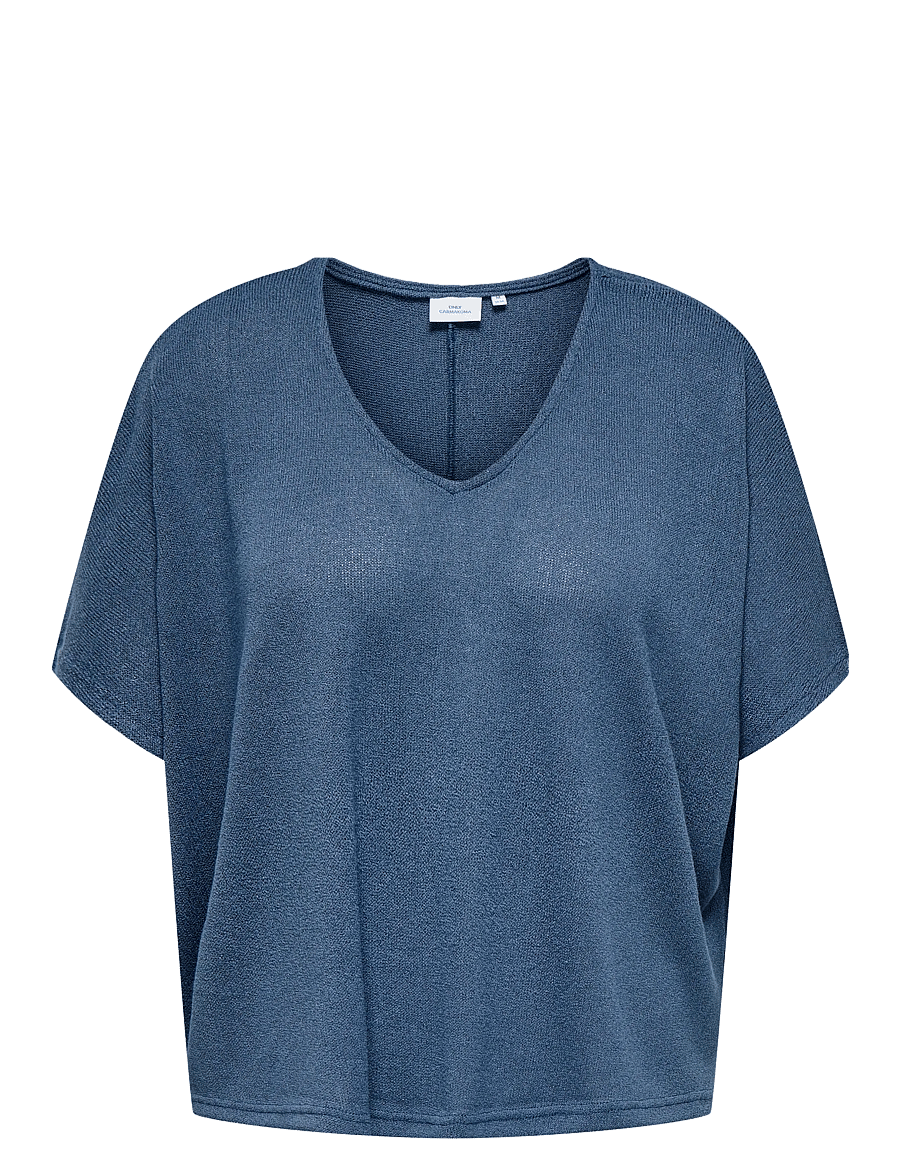 ONLY Carmakoma - CARTAMMI 3/4 V-NECK BATWING BLOUSE JRS - vintage indigo - 0
