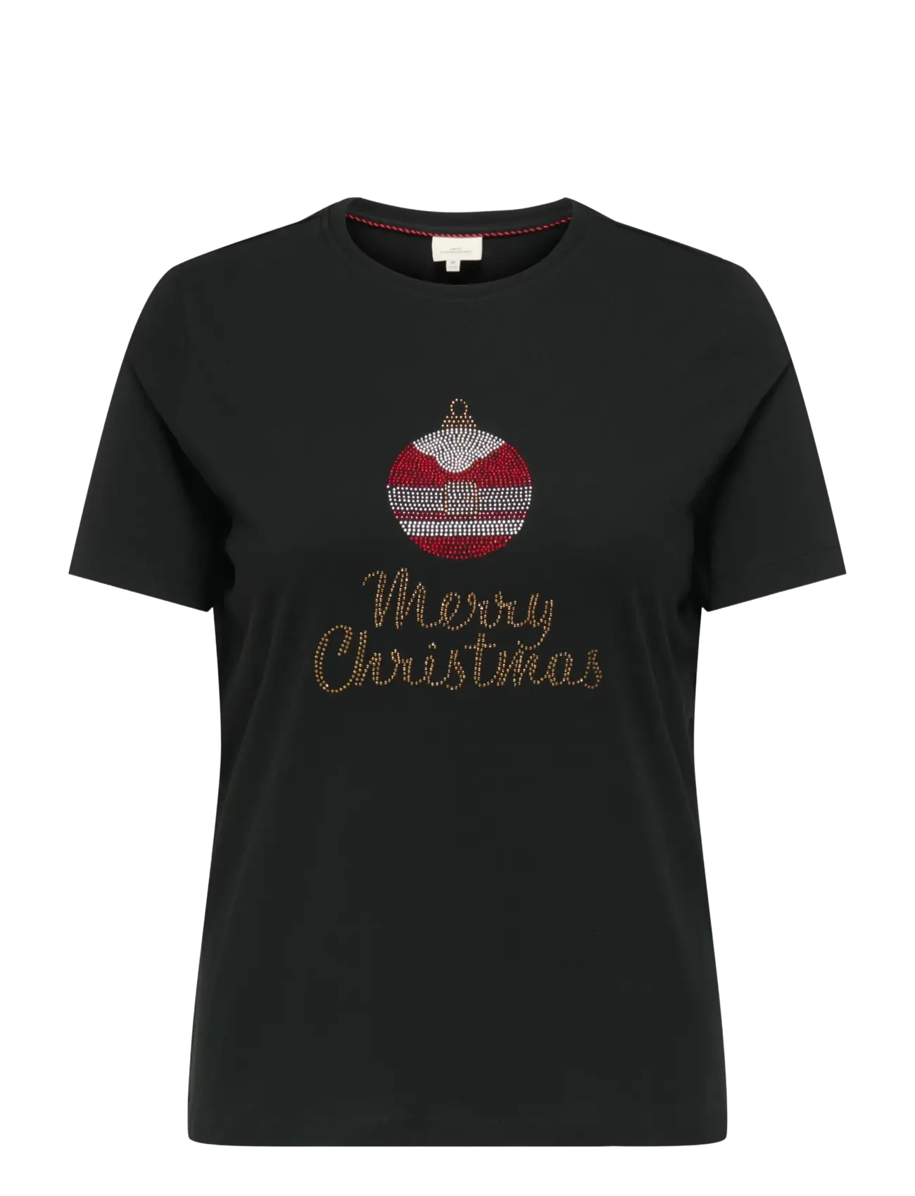 ONLY Carmakoma CARKITA XMAS SS O-NECK JEANS FIT TEE JRS - Nyheter - BLACK / black