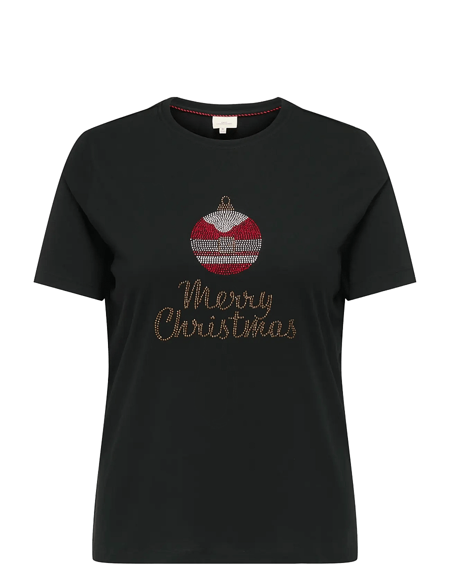 ONLY Carmakoma - CARKITA XMAS SS O-NECK JEANS FIT TEE JRS - black - 1