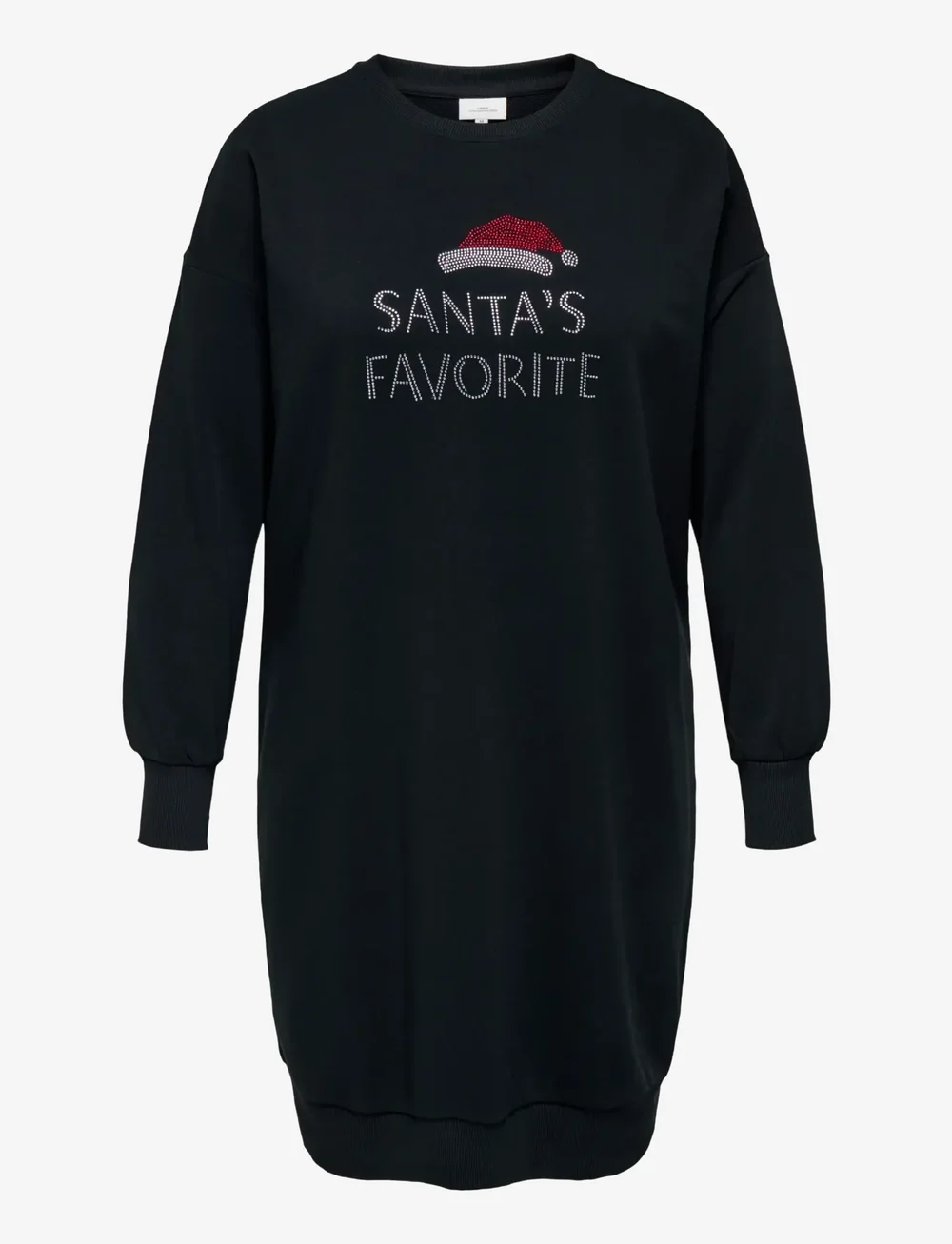 ONLY Carmakoma - CARSANTA XMAS L/S O-NECK SWEAT DRESS JRS - t-shirtklänningar - black - 0