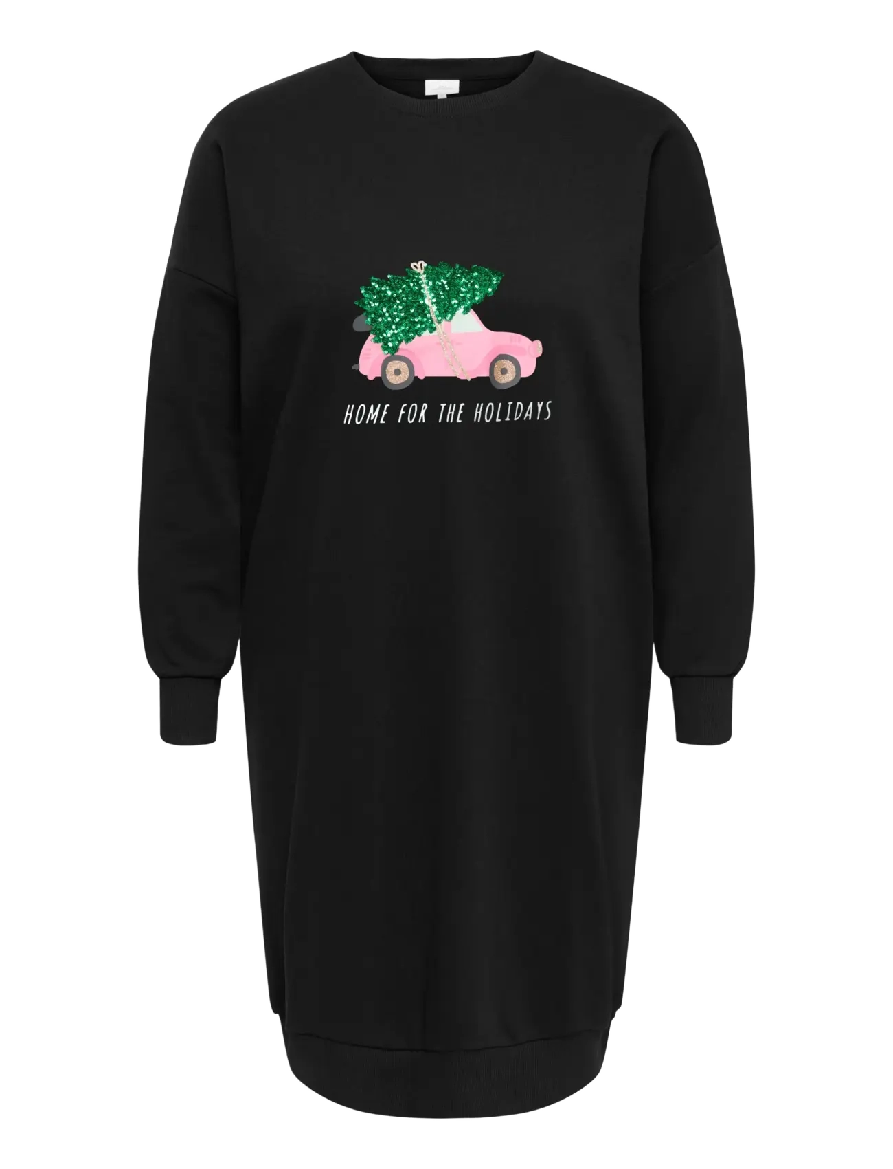 ONLY Carmakoma - CARSANTA XMAS L/S MIDI SWEAT DRESS JRS - midikleider - black - 1