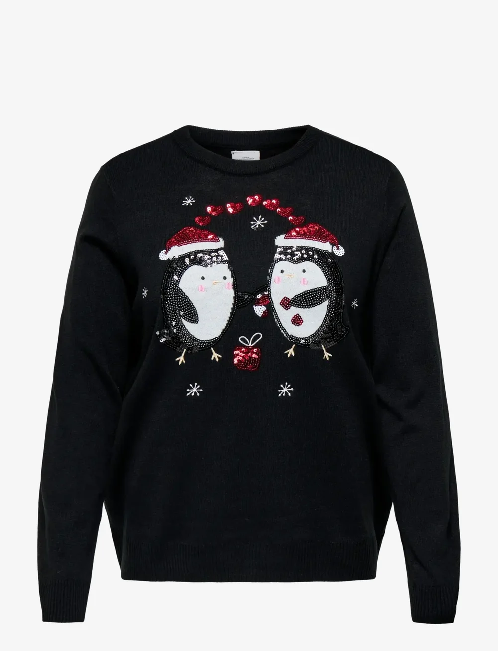ONLY Carmakoma - CARXMAS SHINE LS ONECK KNT - stickade tröjor - black - 0