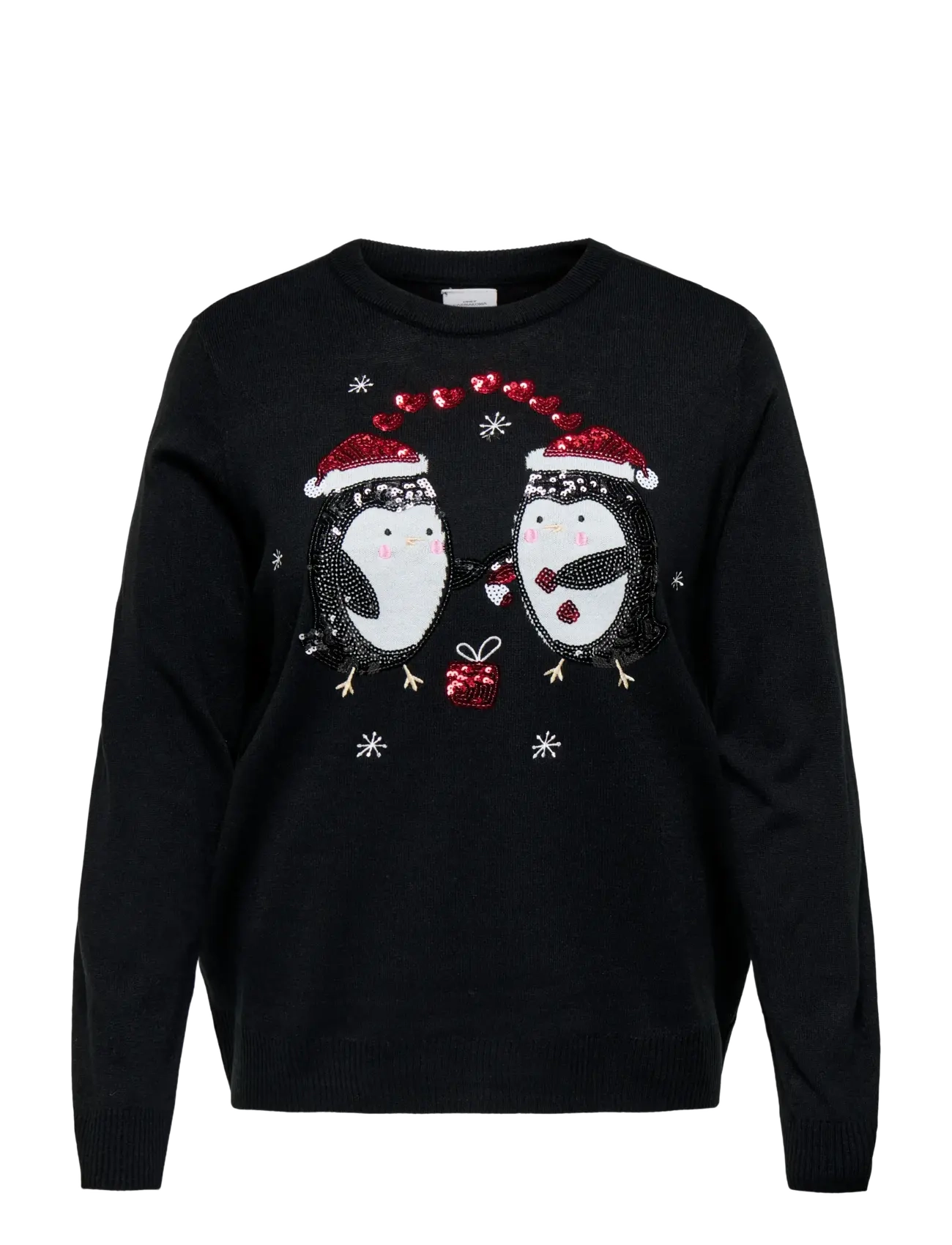ONLY Carmakoma CARXMAS SHINE LS ONECK KNT - Transitional Layering - BLACK / black