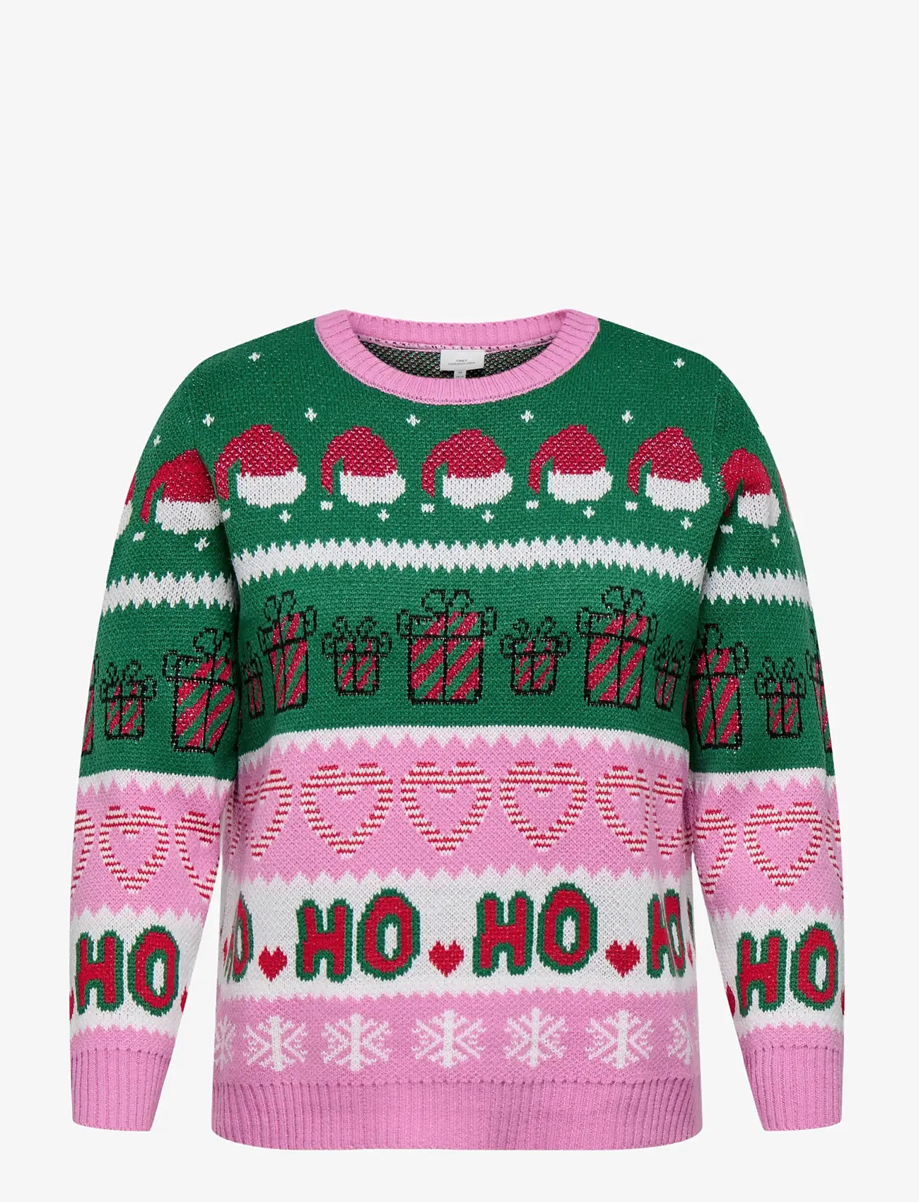 ONLY Carmakoma - CARHOHO X-MAS LS PULLOVER KNT - striktrøjer - fuchsia pink - 1