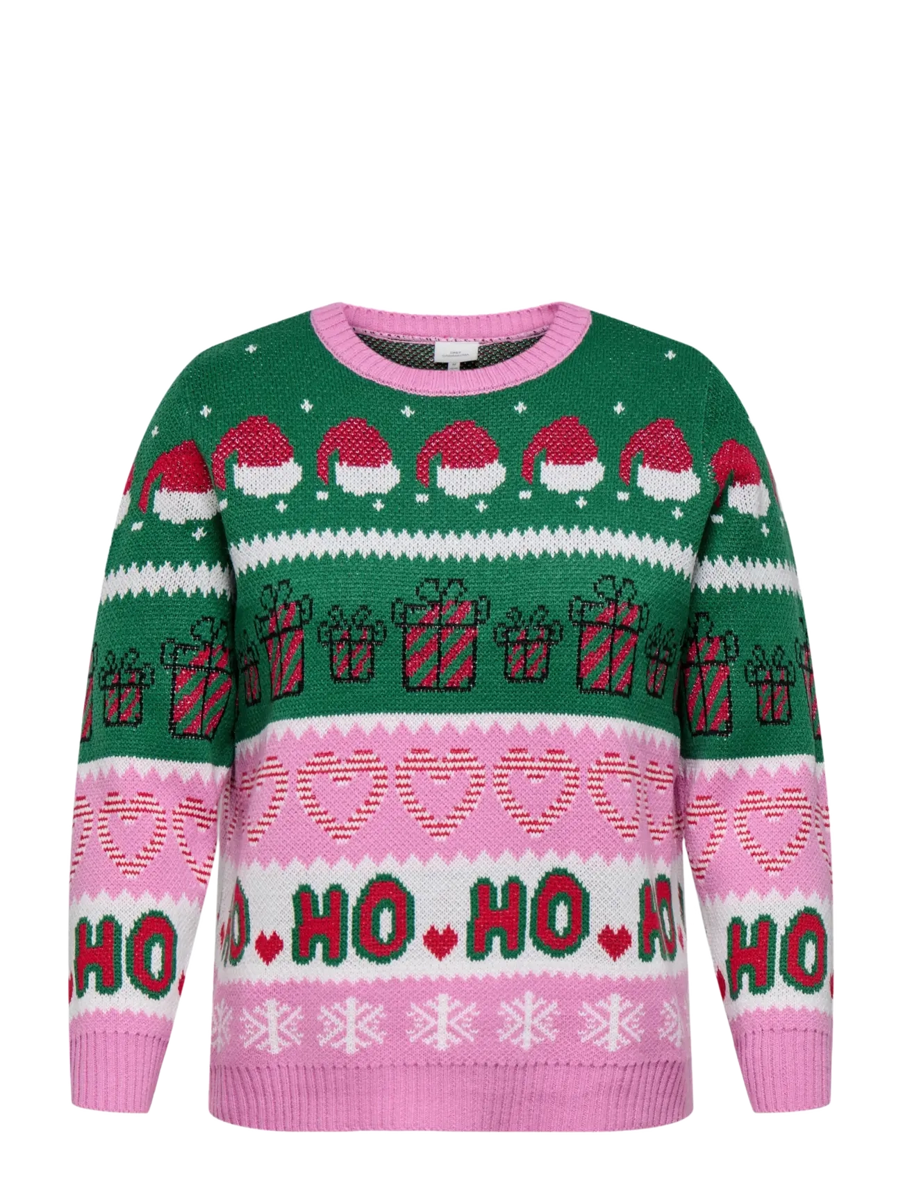 ONLY Carmakoma CARHOHO X-MAS LS PULLOVER KNT - Pullover - FUCHSIA PINK / pink/rose