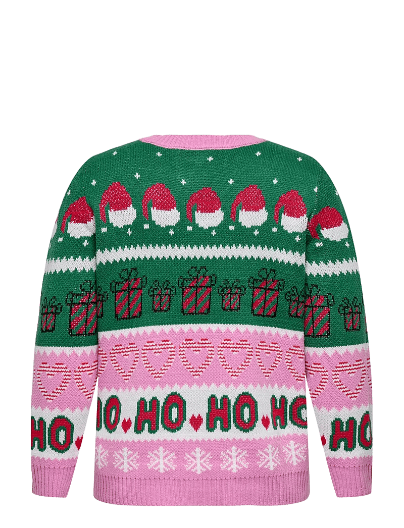 ONLY Carmakoma - CARHOHO X-MAS LS PULLOVER KNT - striktrøjer - fuchsia pink - 2