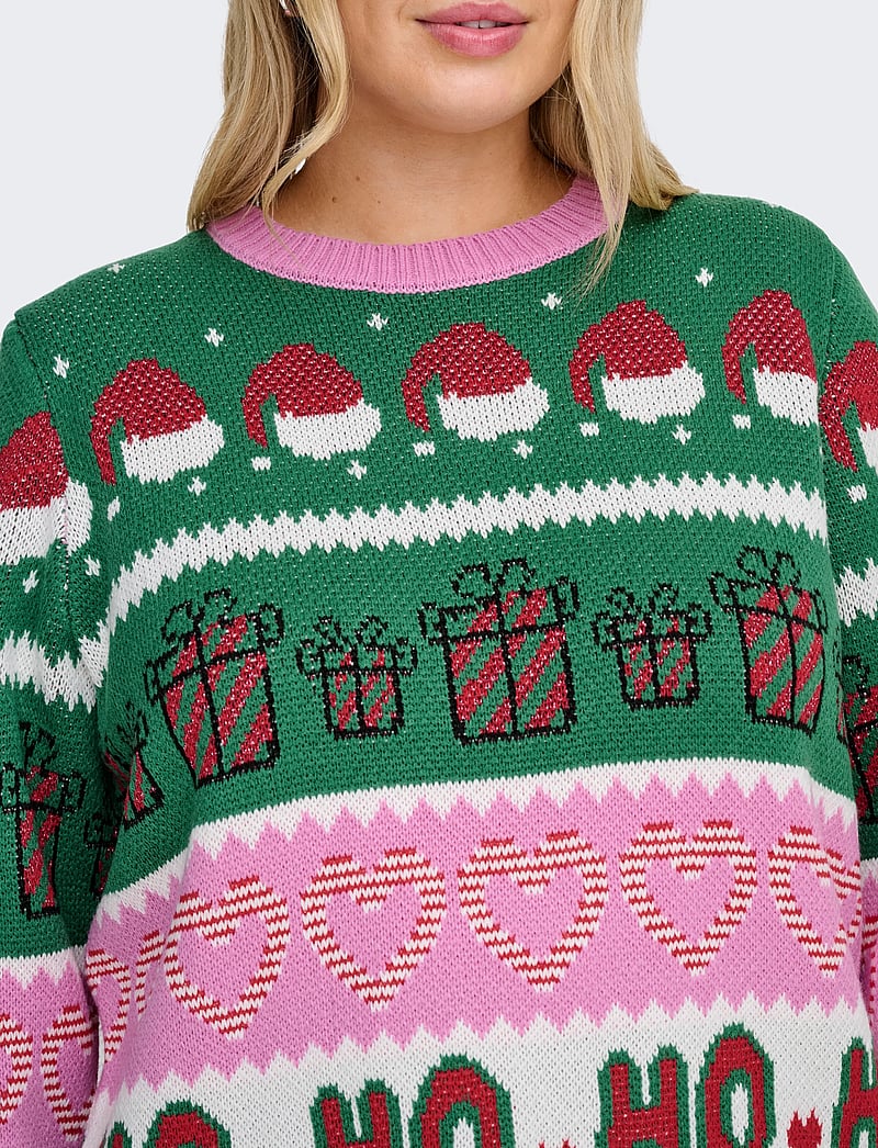 ONLY Carmakoma - CARHOHO X-MAS LS PULLOVER KNT - striktrøjer - fuchsia pink - 5