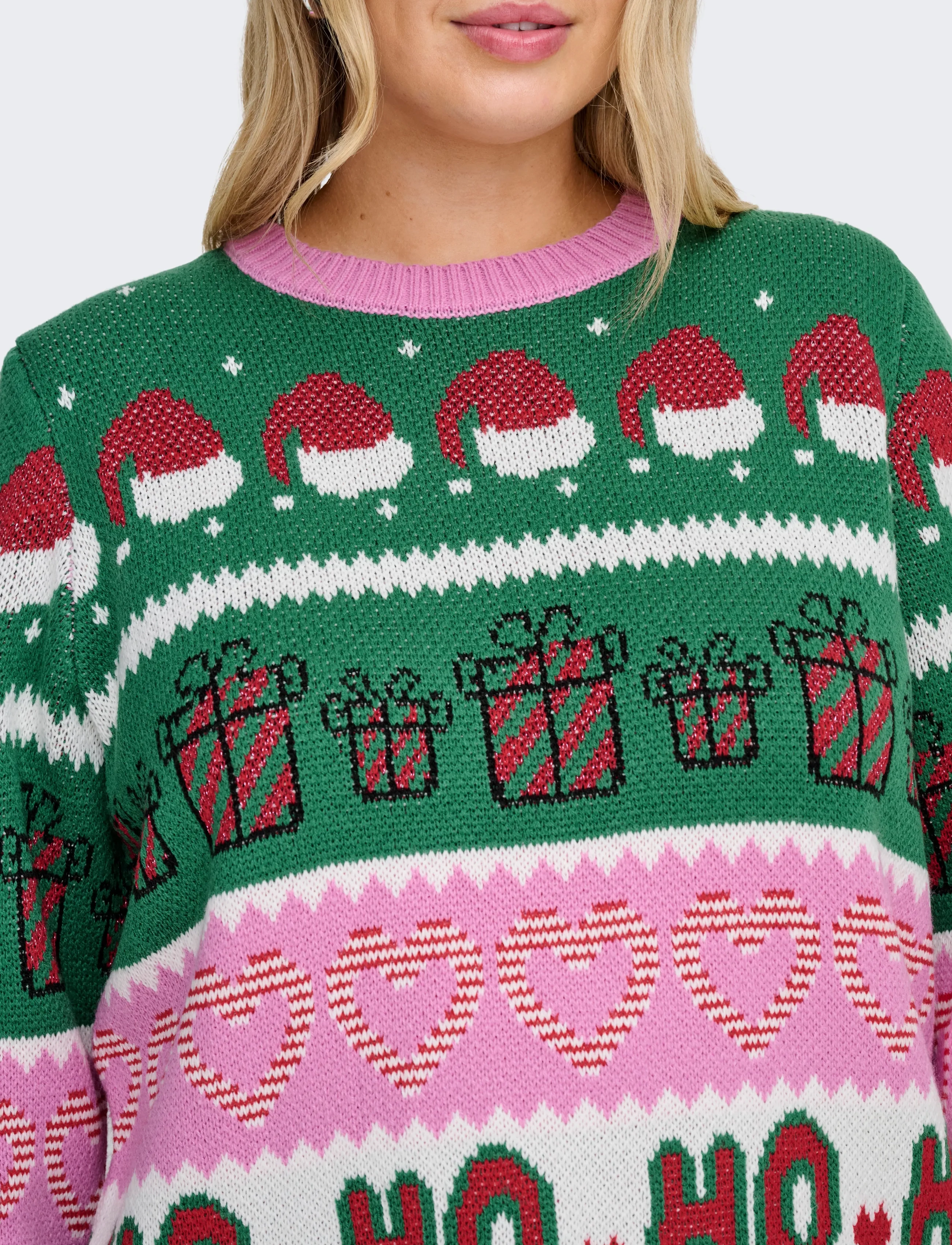 ONLY Carmakoma - CARHOHO X-MAS LS PULLOVER KNT - gebreide truien - fuchsia pink - 5