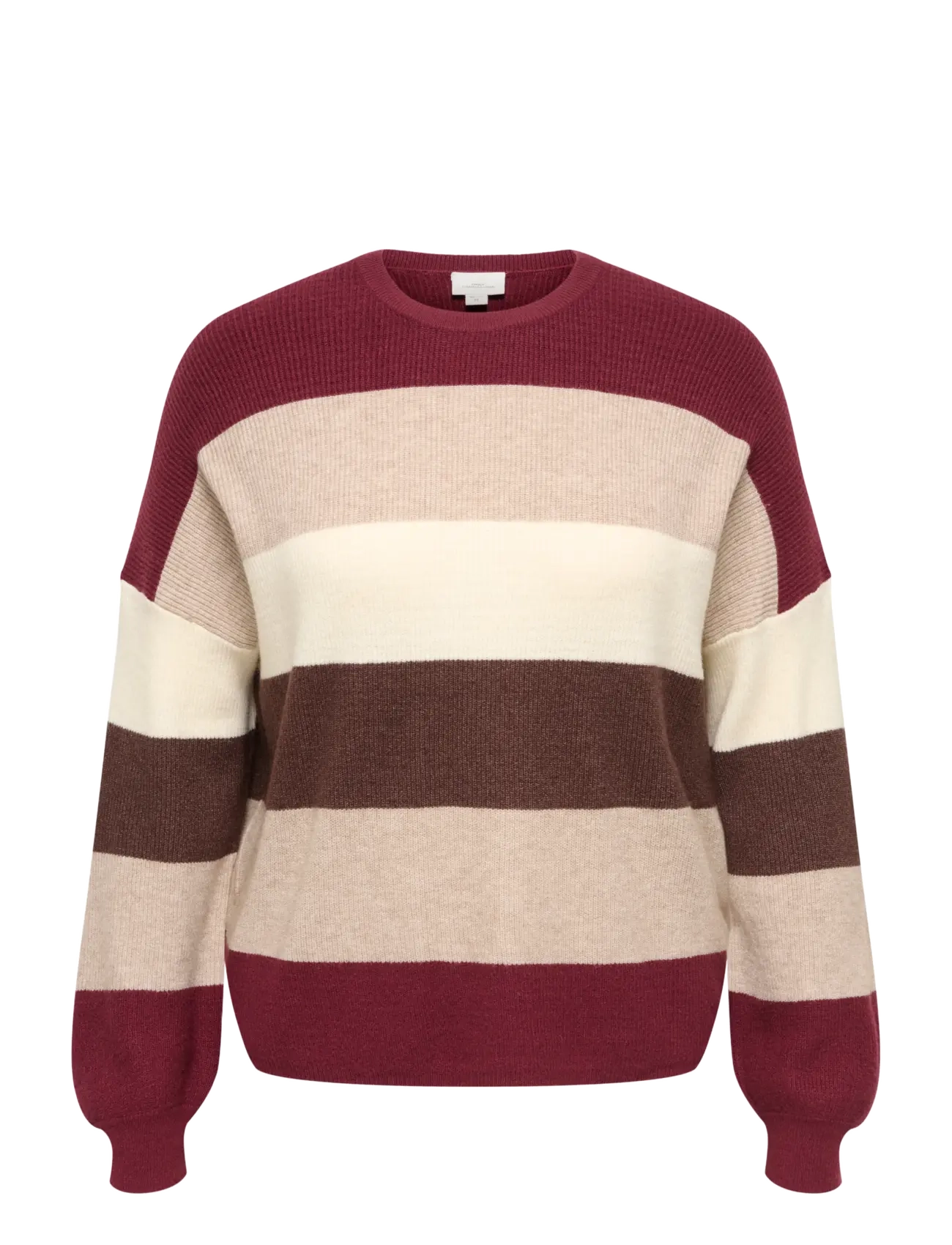 ONLY Carmakoma CARATIA L/S STRIPE PULLOV KNT NOOS - Kleidung - ZINFANDEL / burgundy