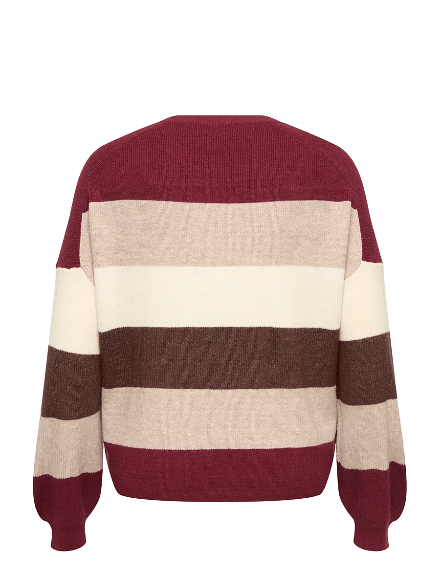ONLY Carmakoma - CARATIA L/S STRIPE PULLOV KNT NOOS - pullover - zinfandel - 1