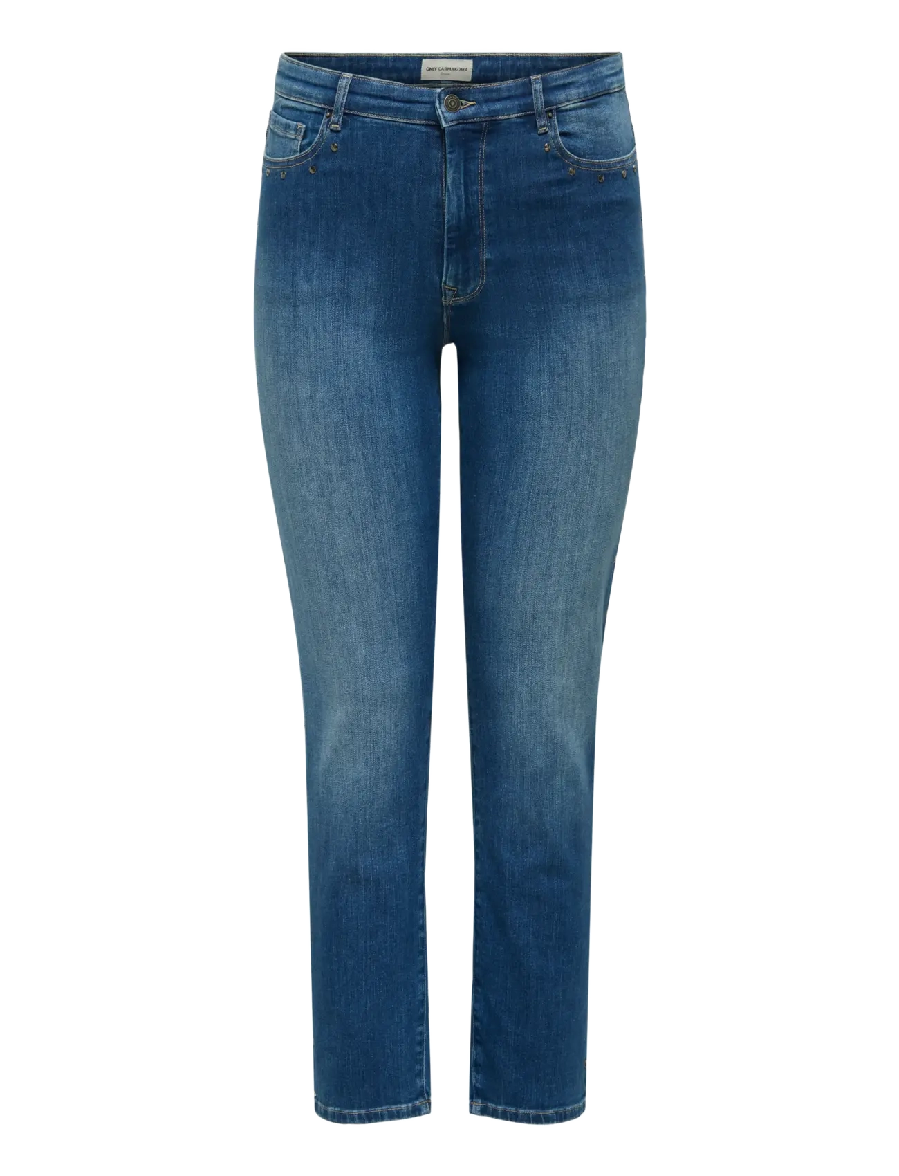 ONLY Carmakoma CARSUI STUDS MID SLIM DNM DIA - Kitsad teksad - MEDIUM BLUE DENIM / blue