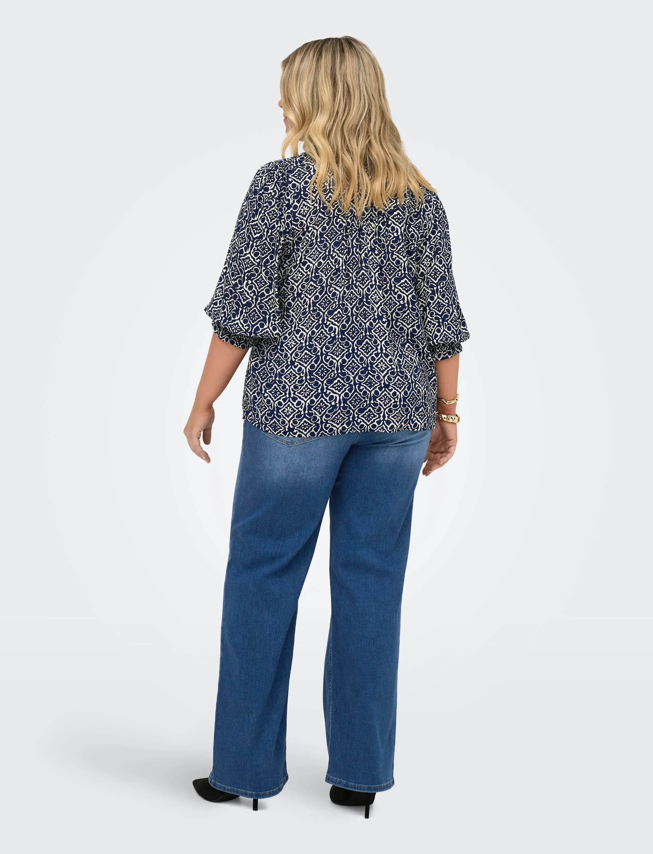 ONLY Carmakoma - CARRAYA 3/4 SHIRT WVN NOOS - chemises à manches longues - night sky - 3