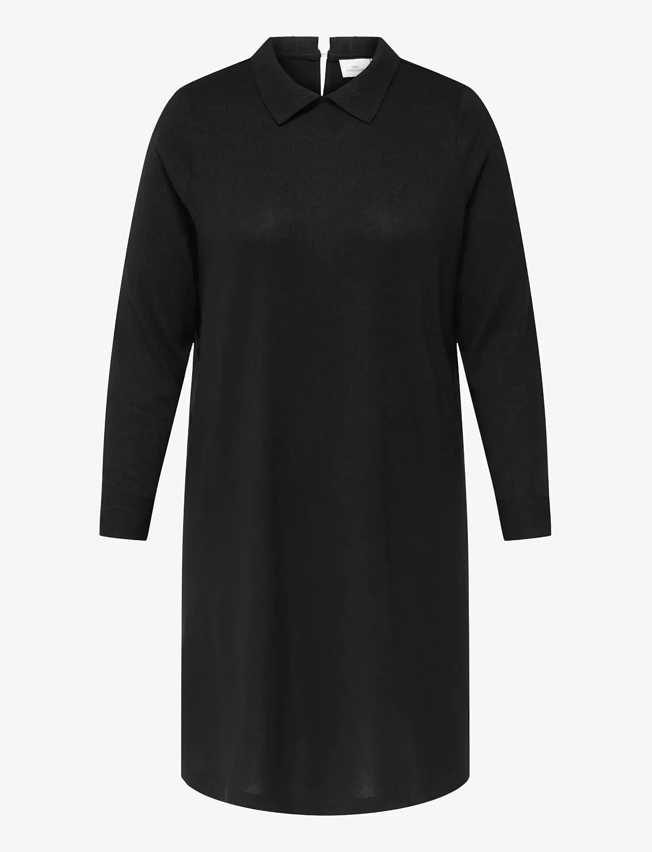 ONLY Carmakoma - CARALBA L/S MIX ABK DRESS JRS - särkkleidid - black - 1