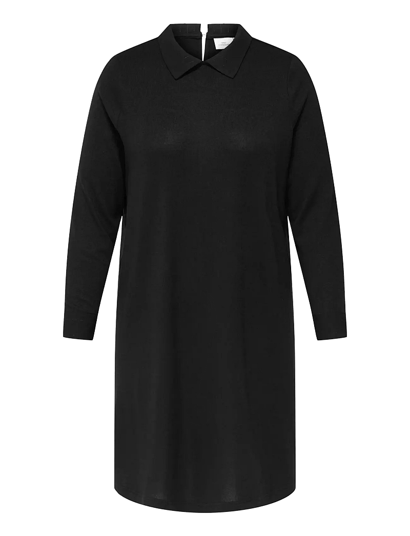ONLY Carmakoma - CARALBA L/S MIX ABK DRESS JRS - särkkleidid - black - 1