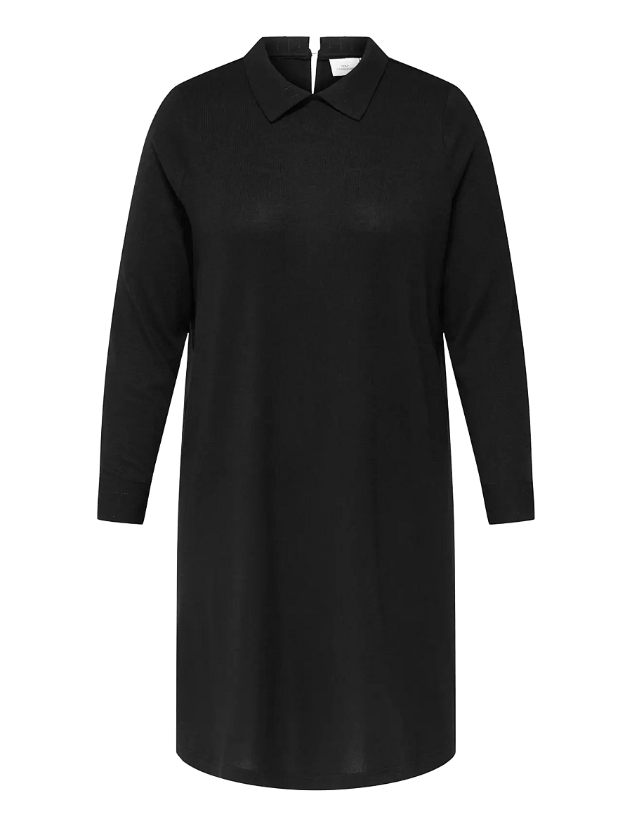 ONLY Carmakoma - CARALBA L/S MIX ABK DRESS JRS - hemdkleider - black - 1