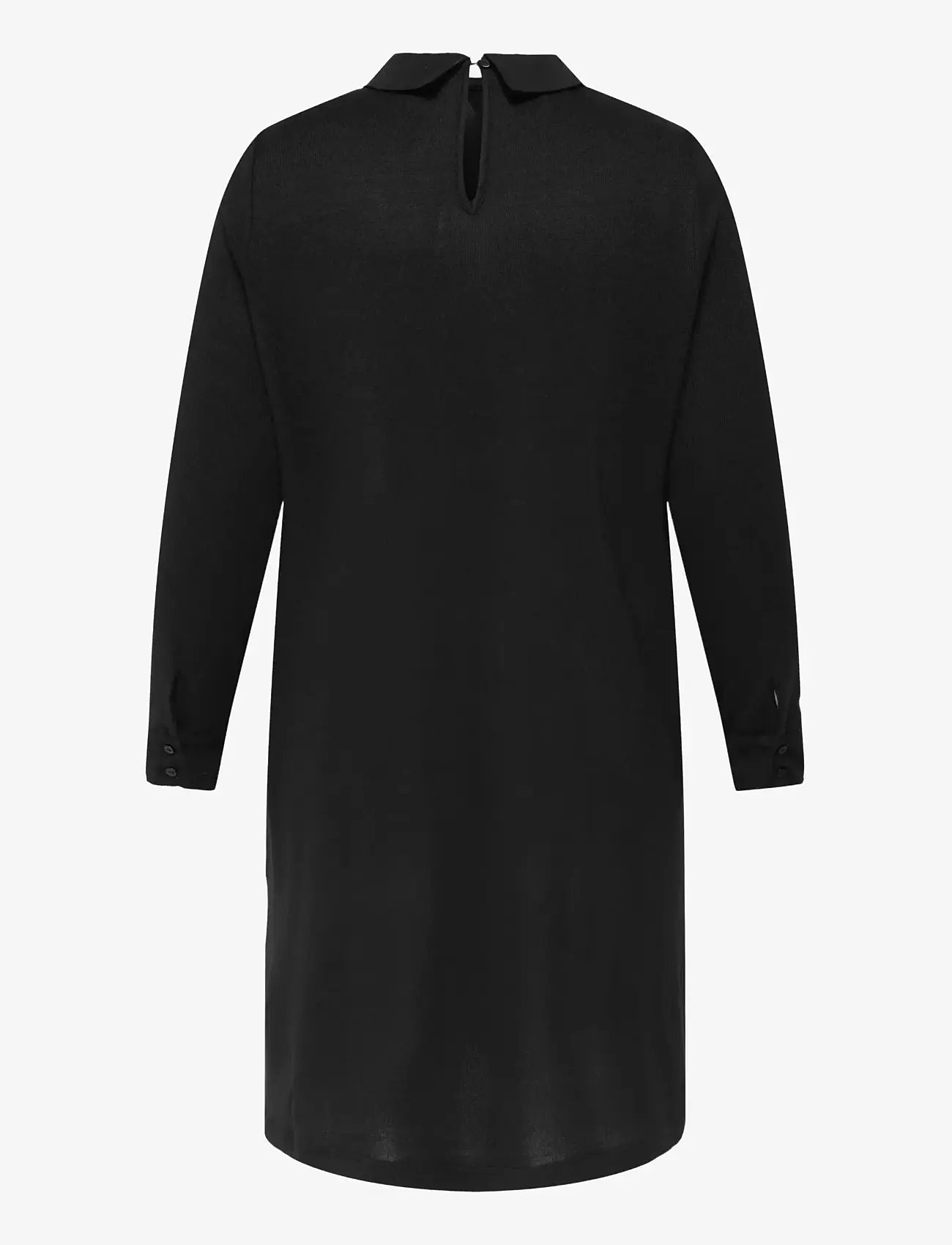ONLY Carmakoma - CARALBA L/S MIX ABK DRESS JRS - särkkleidid - black - 2
