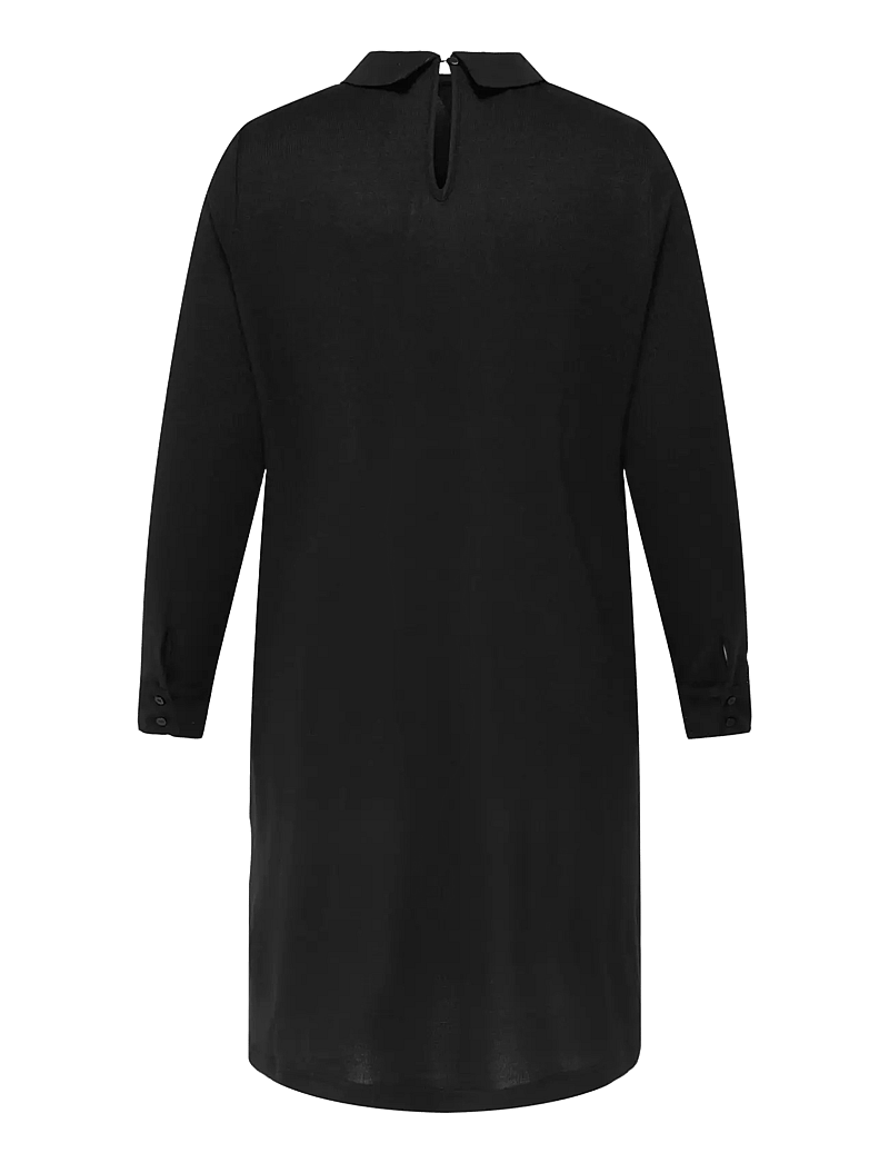 ONLY Carmakoma - CARALBA L/S MIX ABK DRESS JRS - särkkleidid - black - 2
