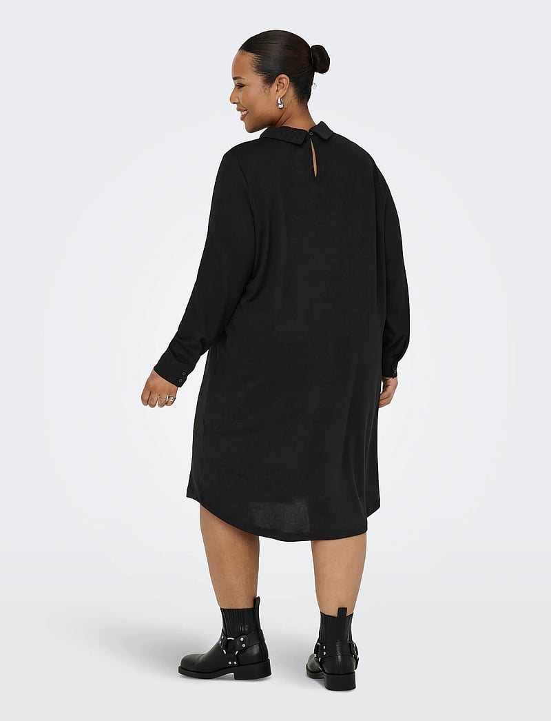 ONLY Carmakoma - CARALBA L/S MIX ABK DRESS JRS - särkkleidid - black - 3
