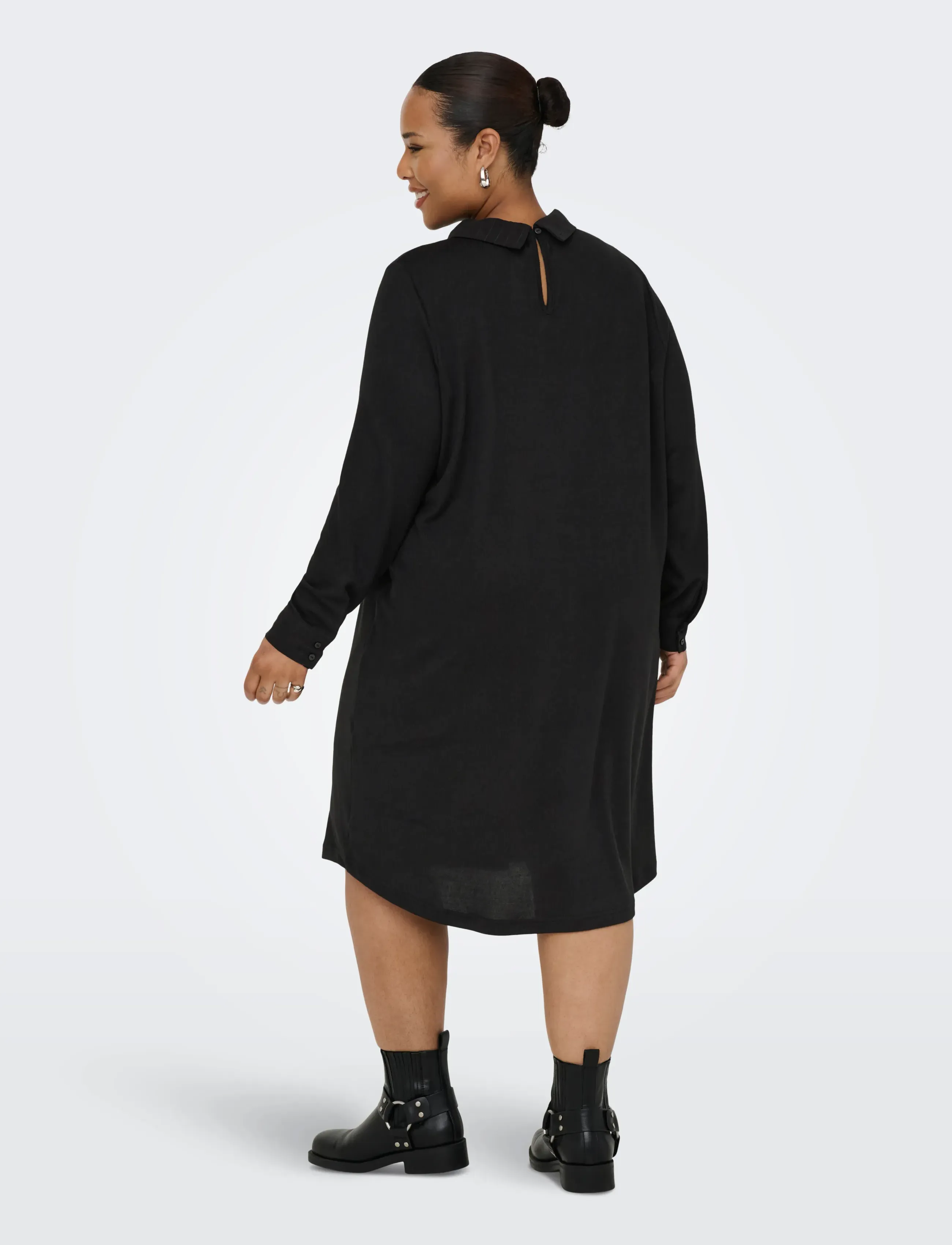 ONLY Carmakoma - CARALBA L/S MIX ABK DRESS JRS - hemdkleider - black - 3