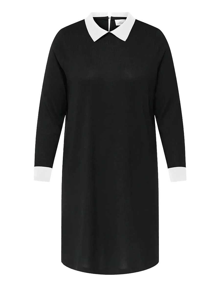 ONLY Carmakoma - CARALBA L/S MIX ABK DRESS JRS - robes chemises - black - 1