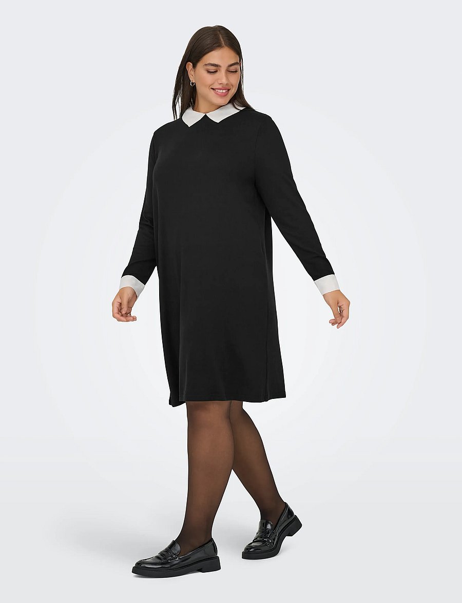 ONLY Carmakoma - CARALBA L/S MIX ABK DRESS JRS - robes chemises - black - 4