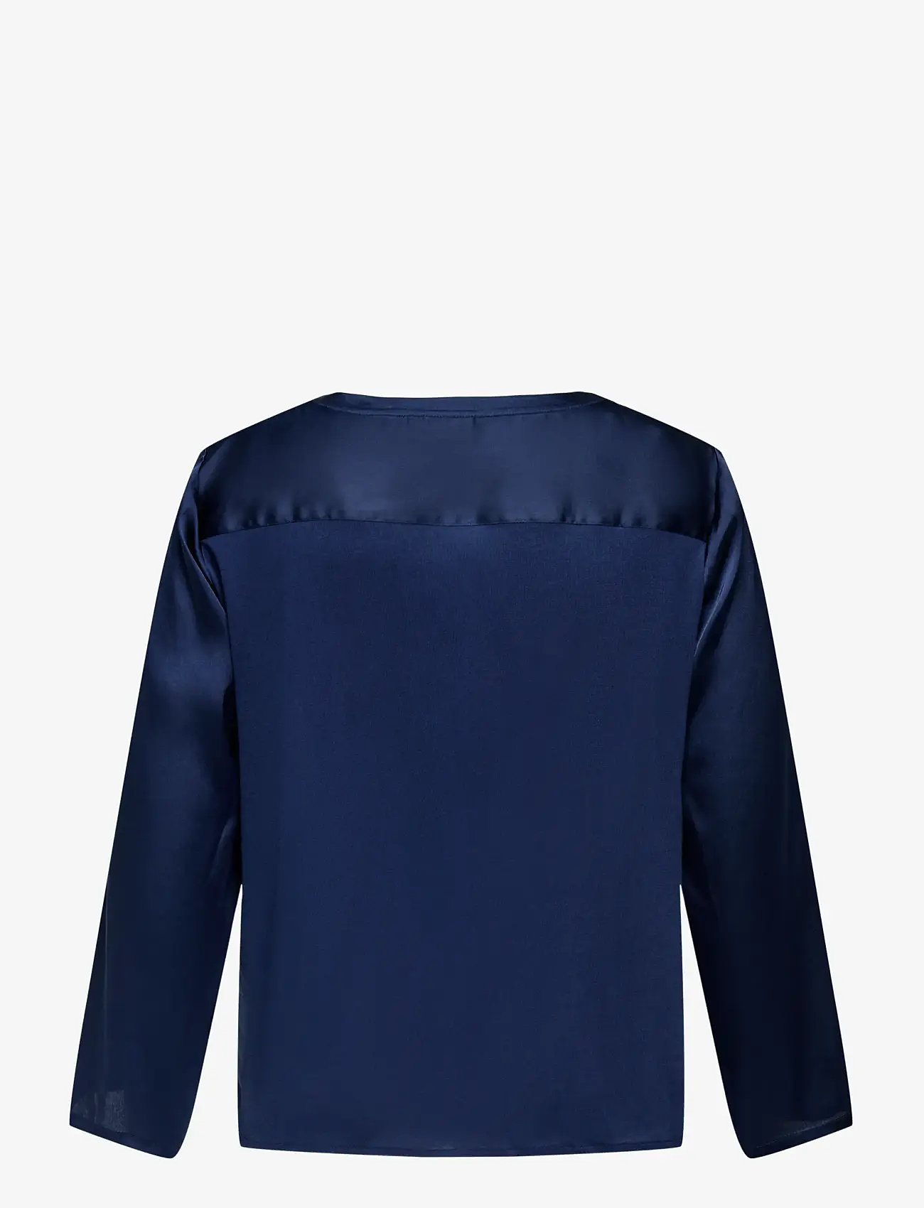 ONLY Carmakoma - CARBRYNJA LS V-NECK TOP WVN - langärmlige blusen - naval academy - 1